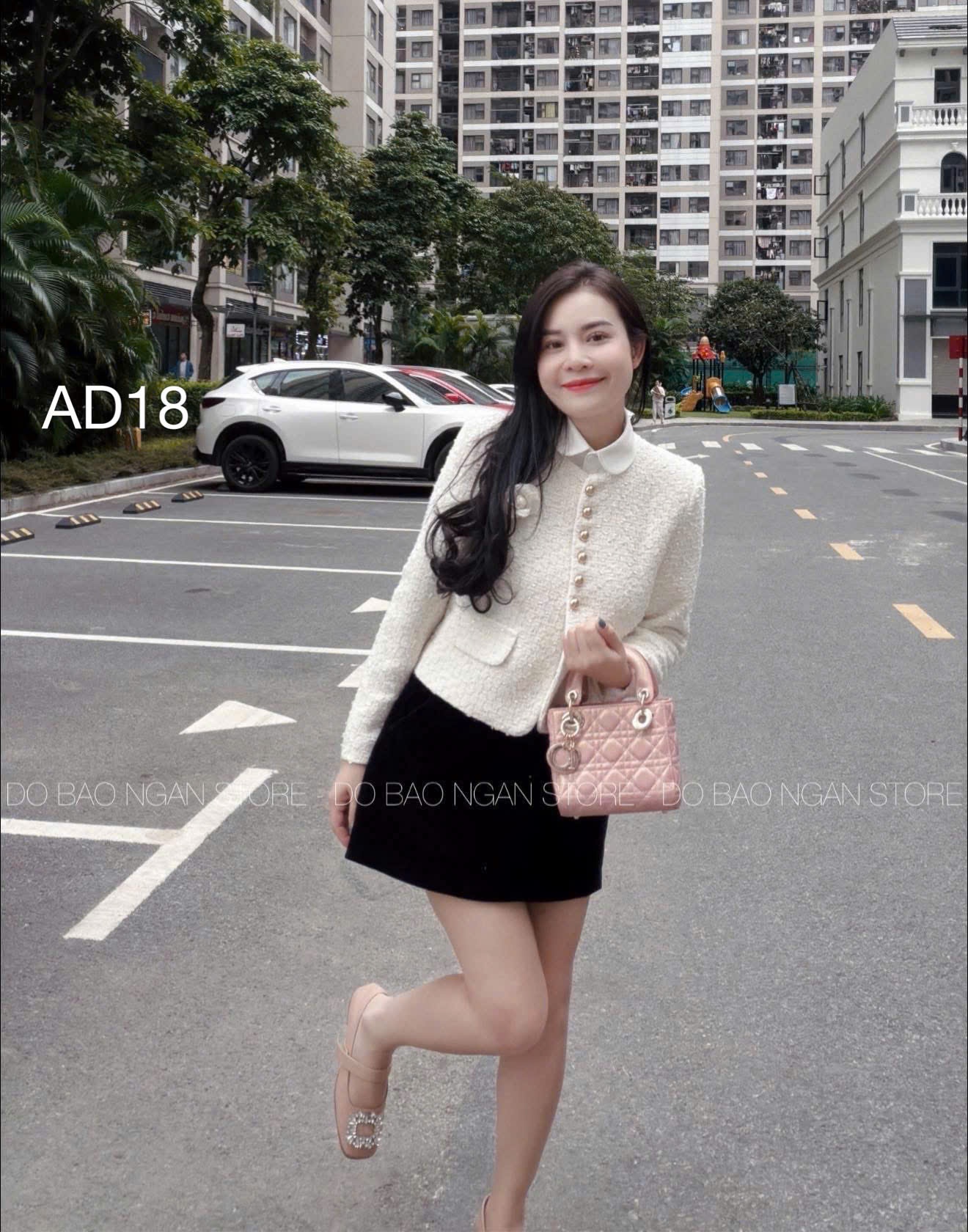 AD18 áo dạ cúc vàng hoa trà