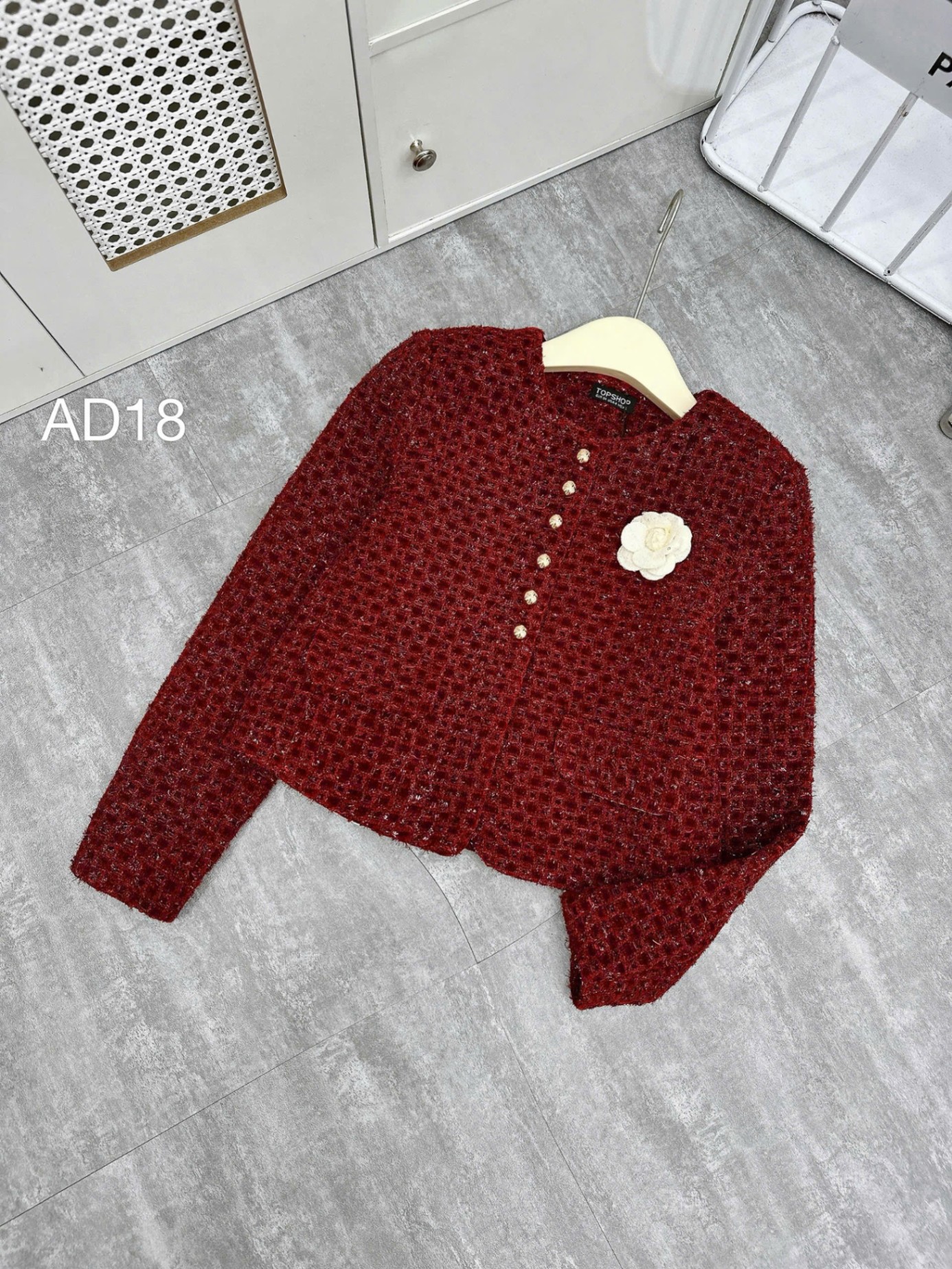 AD18 áo dạ cúc vàng hoa trà