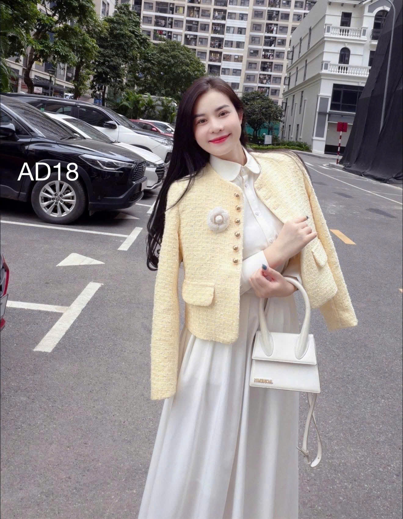 AD18 áo dạ cúc vàng hoa trà