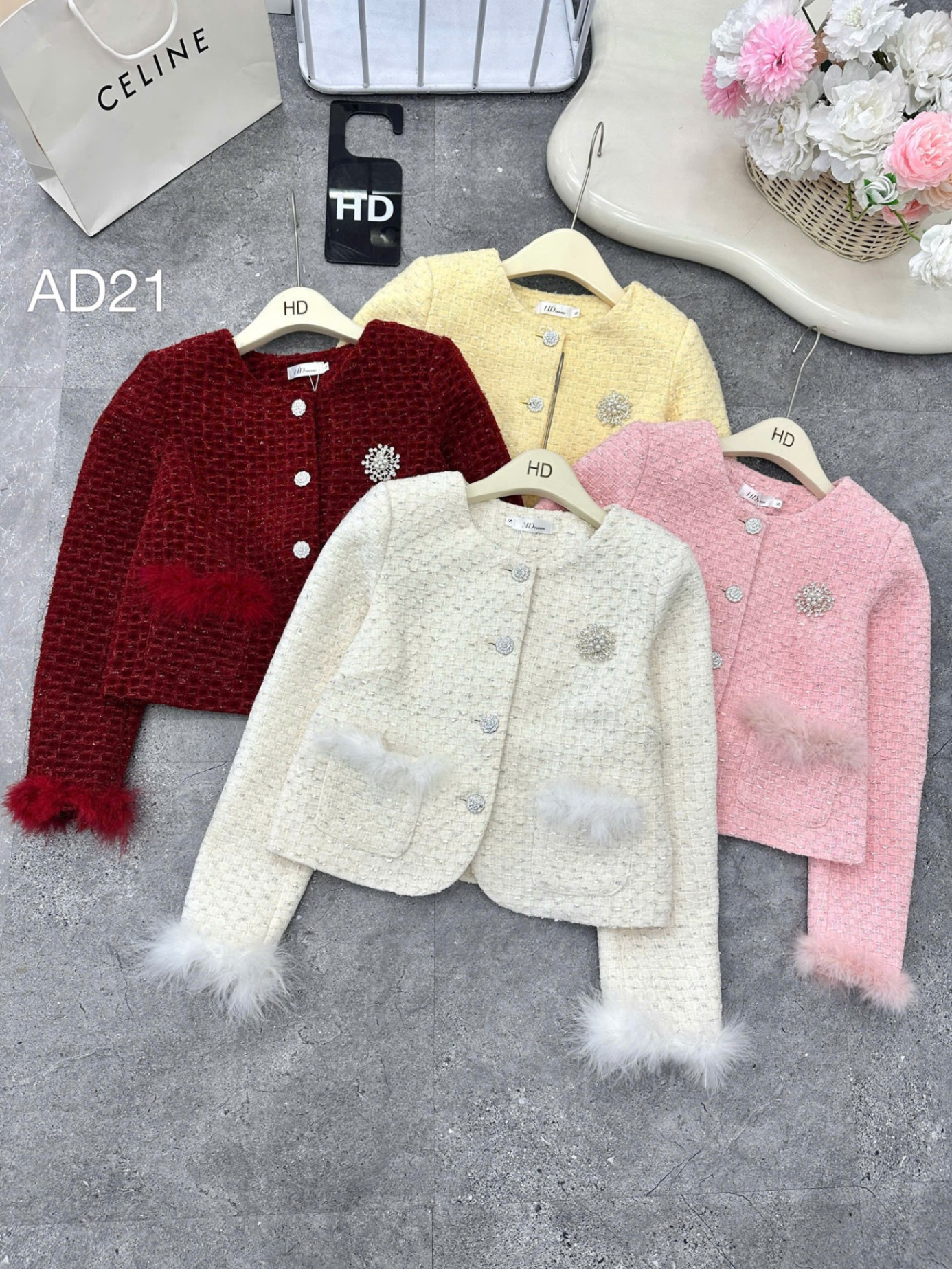 AD21 áo dạ viền lông