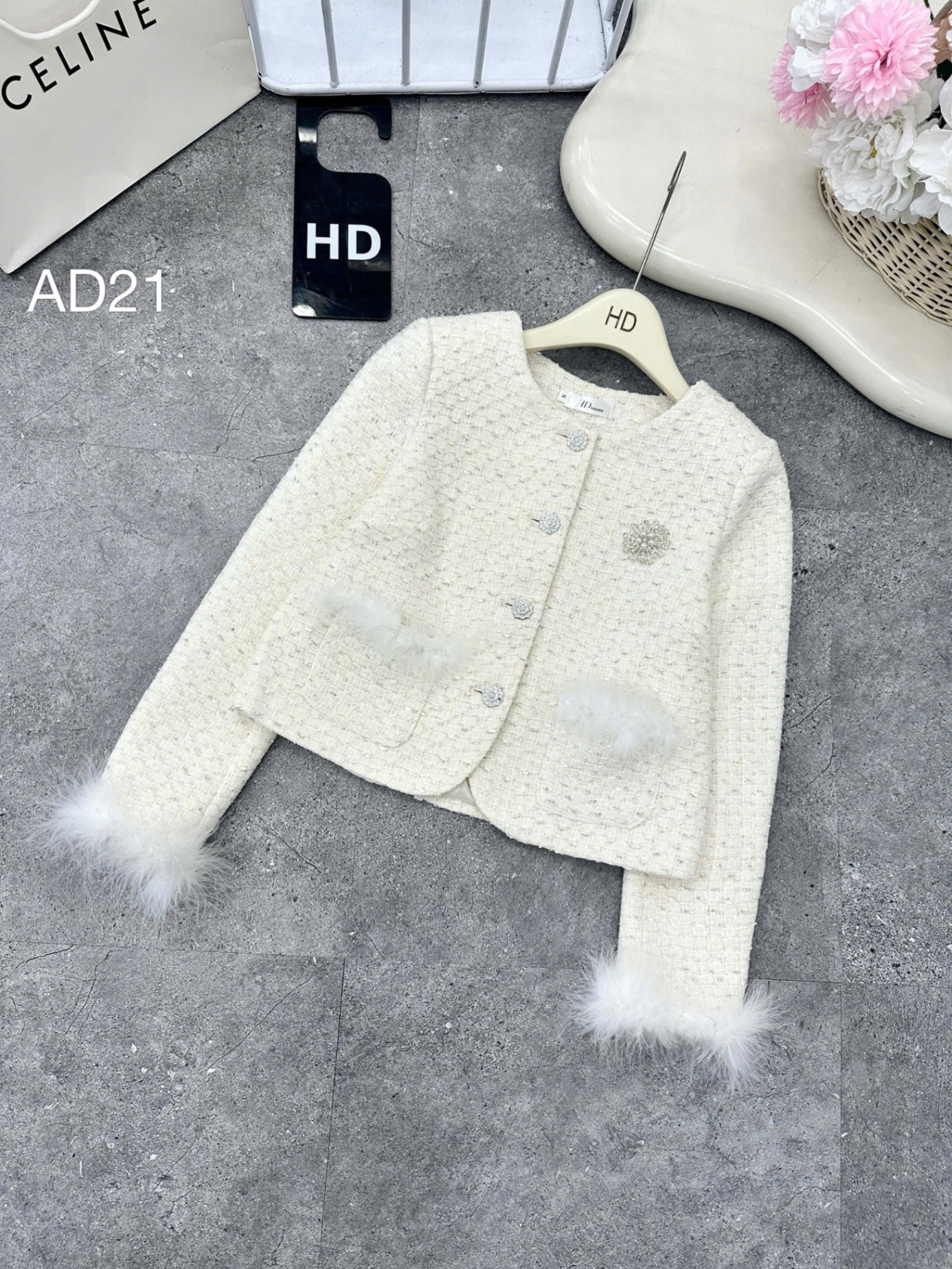 AD21 áo dạ viền lông