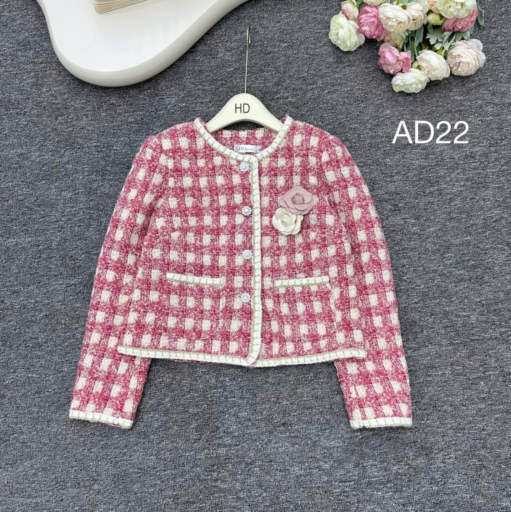 AD22 áo dạ kẻ vuông