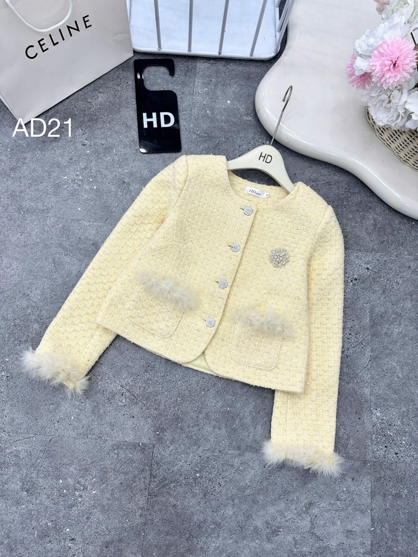 AD21 áo dạ viền lông