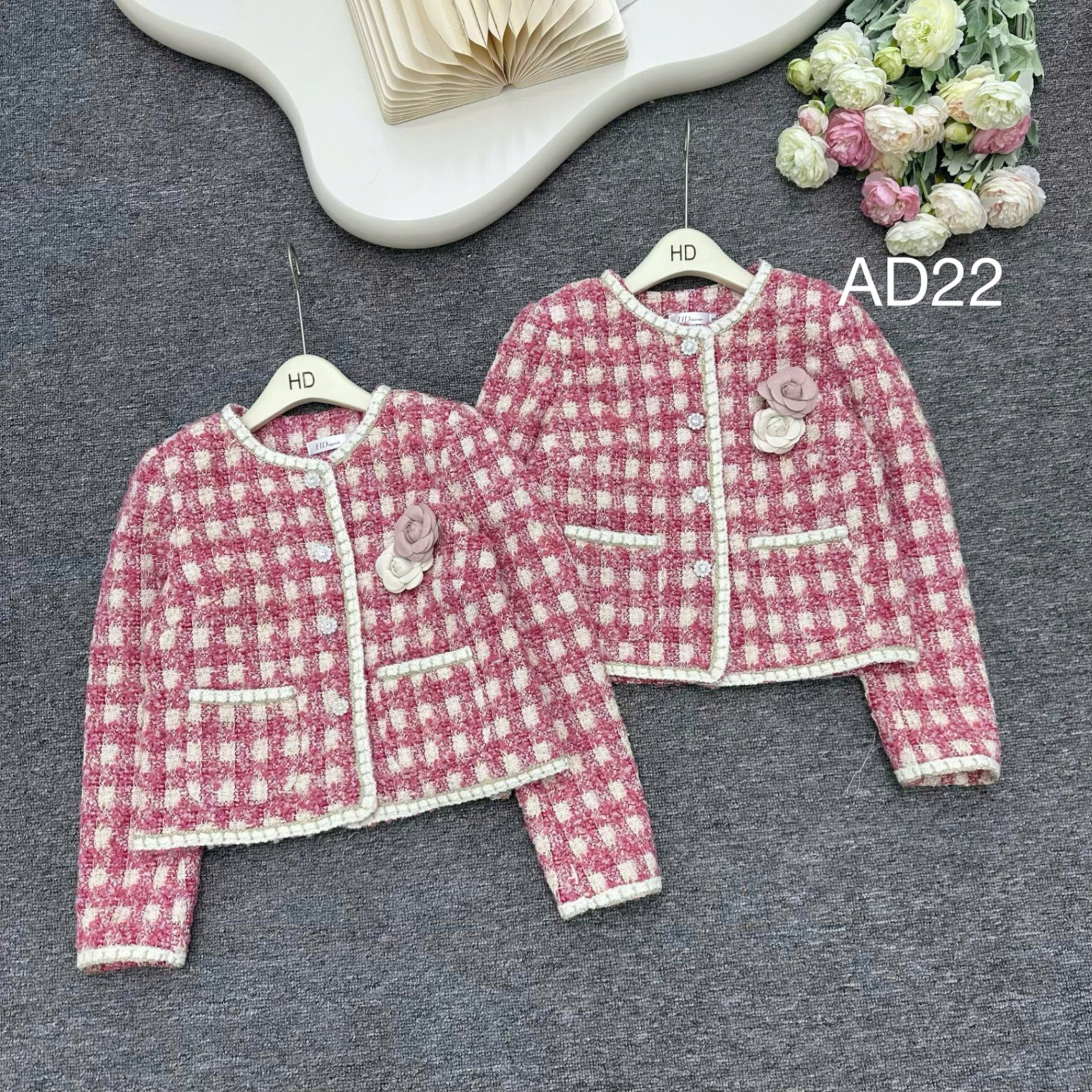 AD22 áo dạ kẻ vuông
