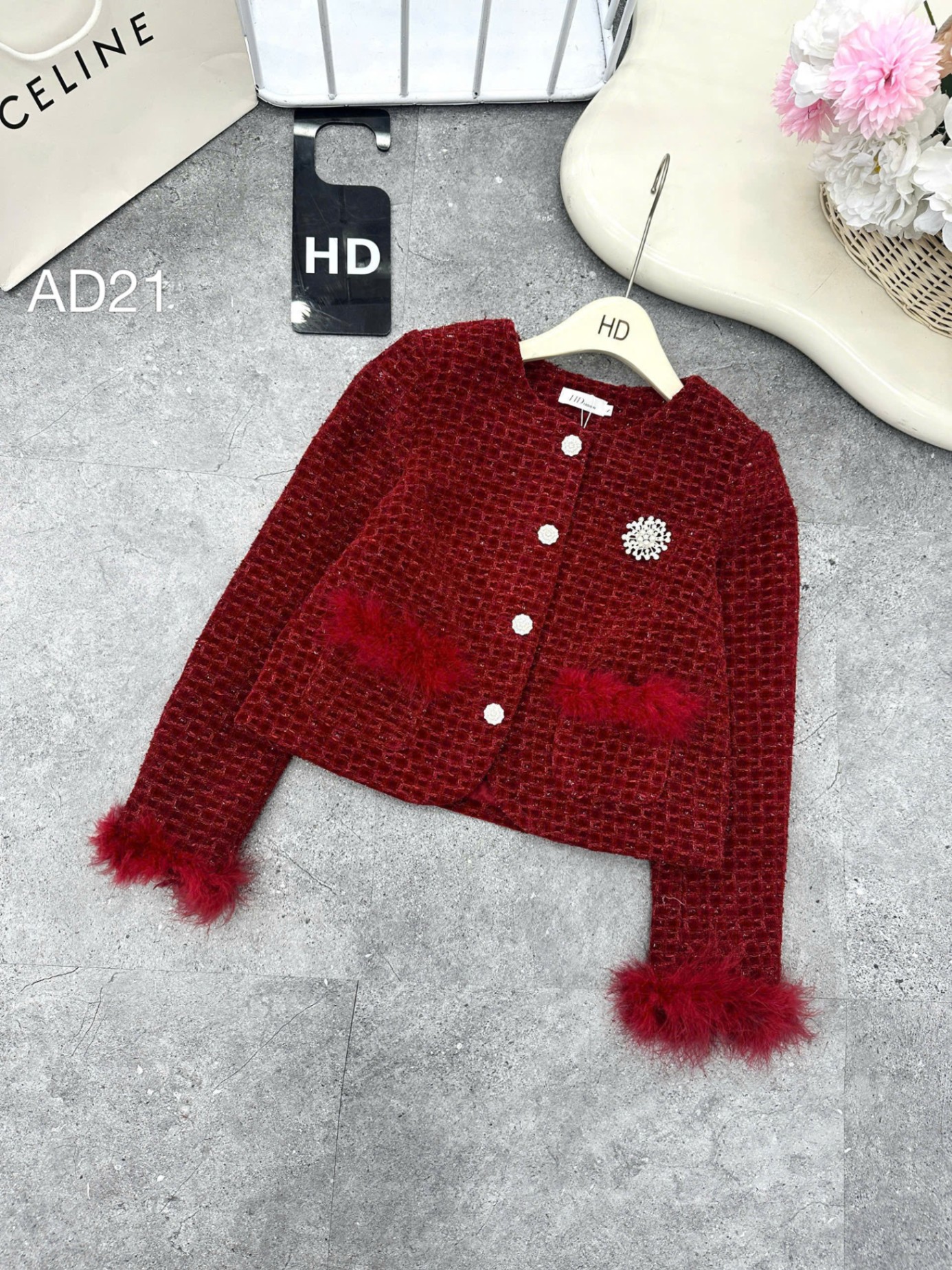 AD21 áo dạ viền lông