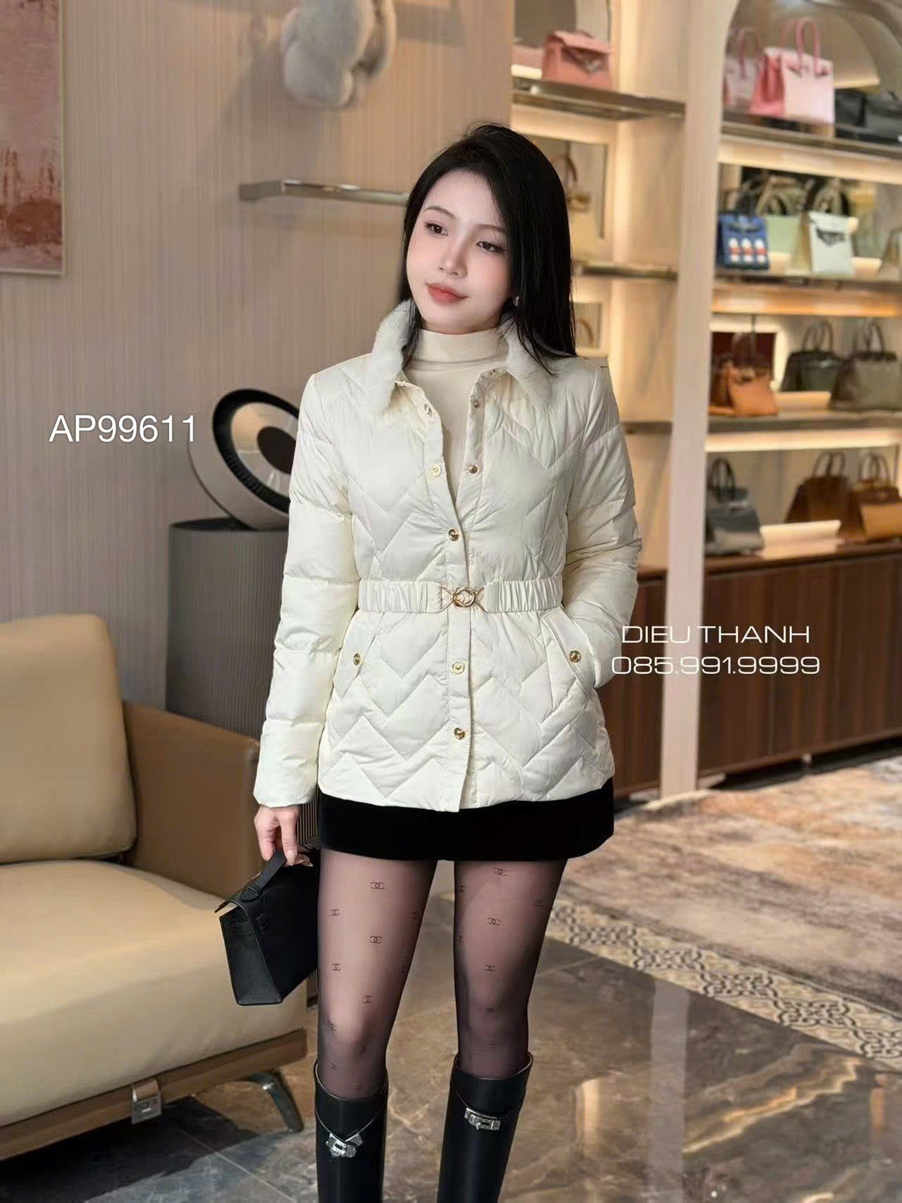 AP99611 áo phao siêu nhẹ cổ lông