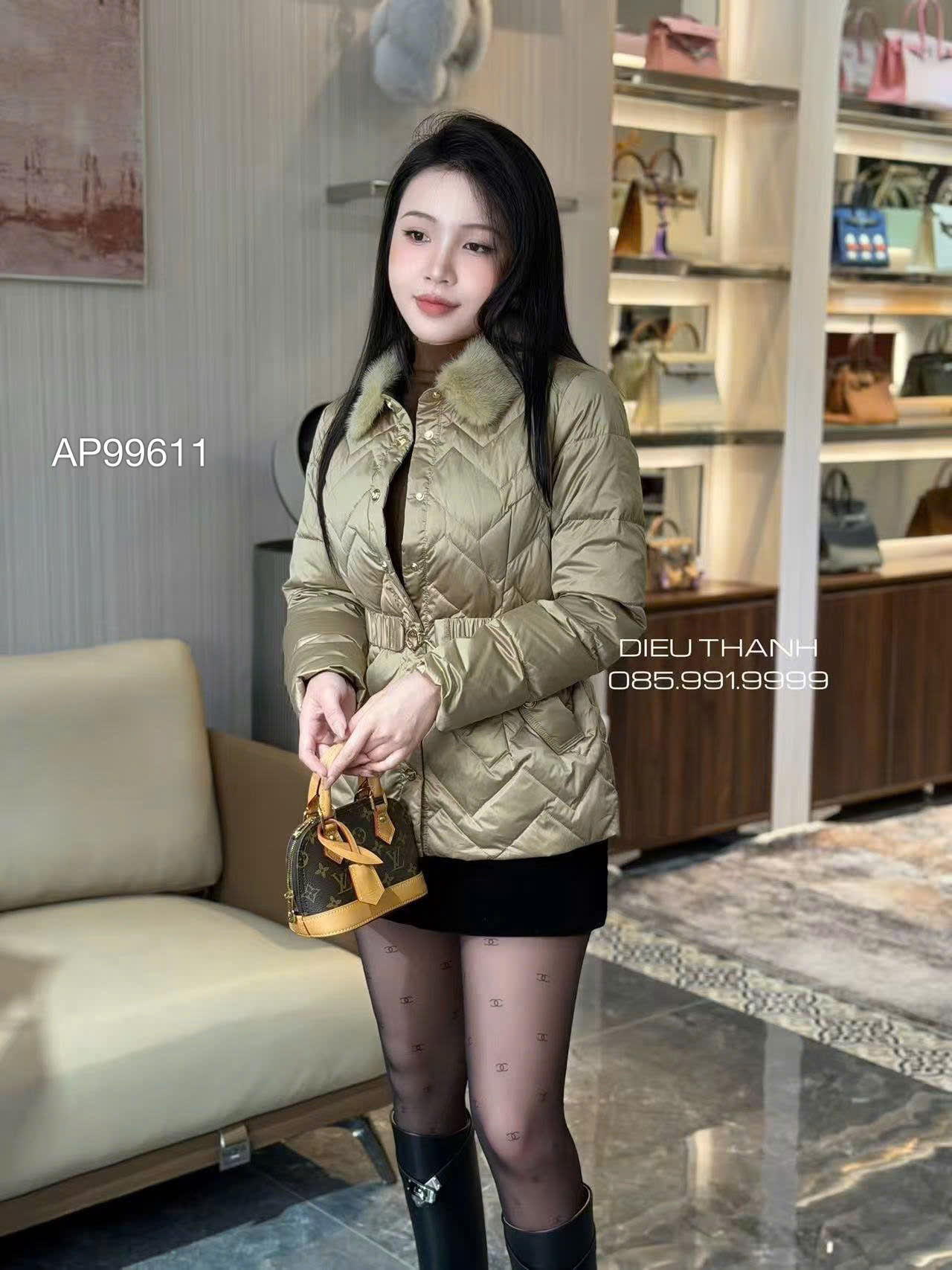 AP99611 áo phao siêu nhẹ cổ lông