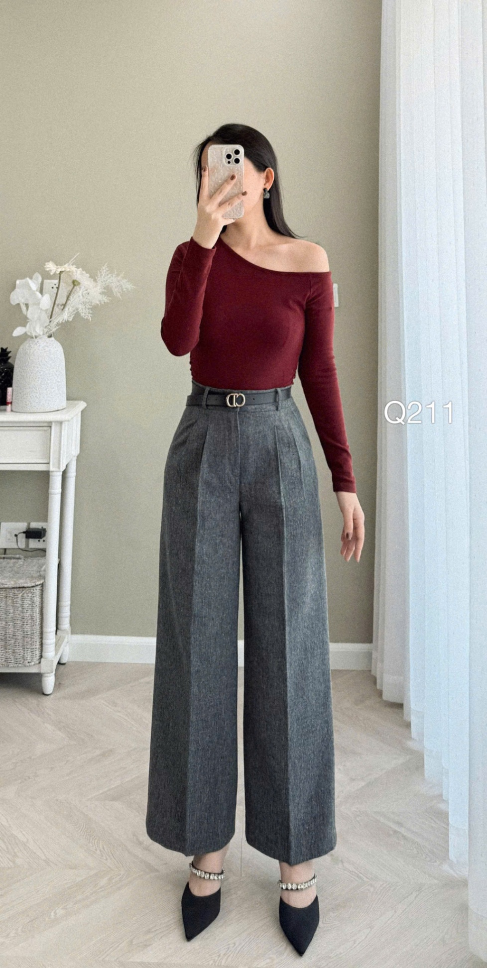 Q211 quần dạ cúc CD ( không đai )