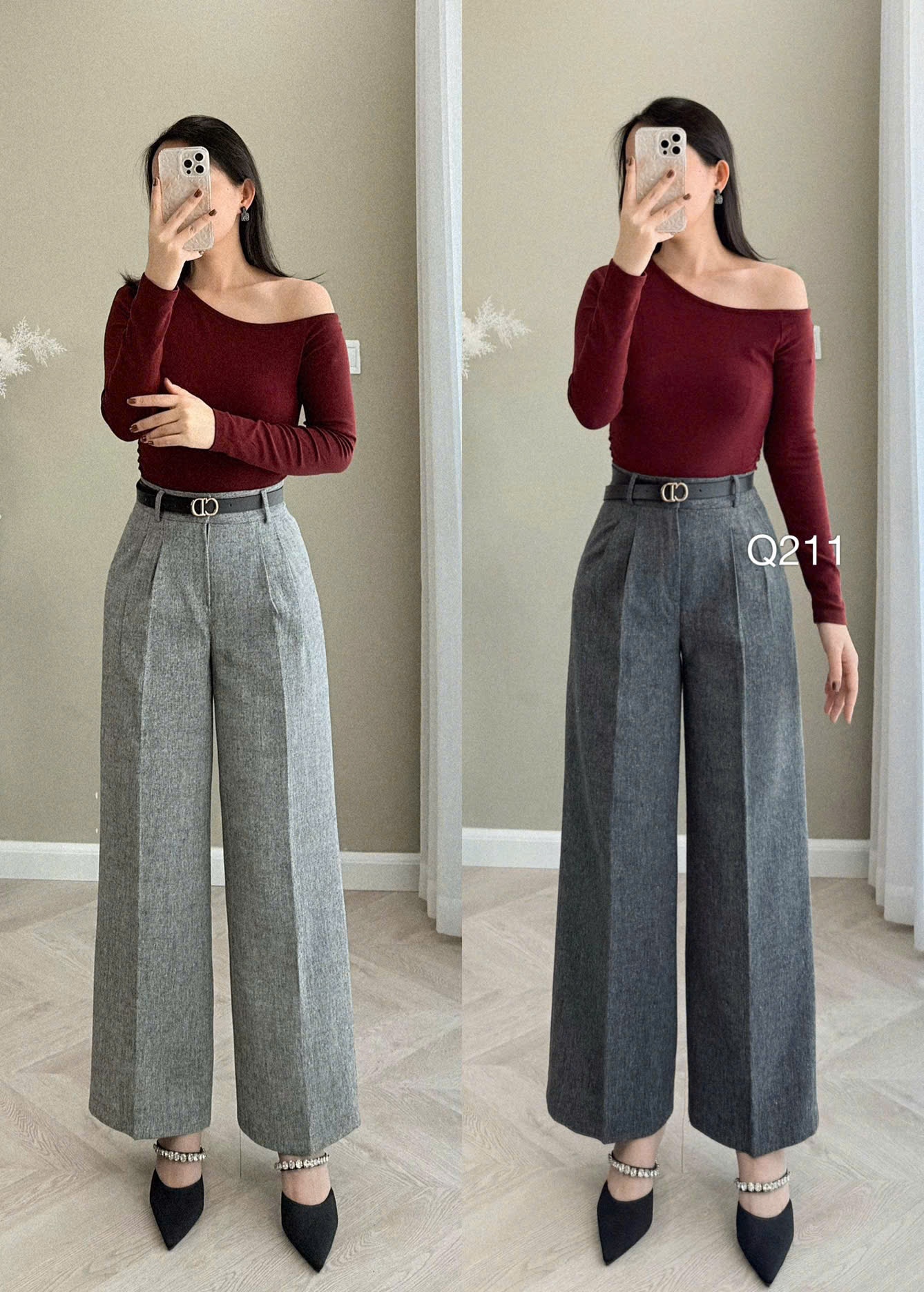 Q211 quần dạ cúc CD ( không đai )