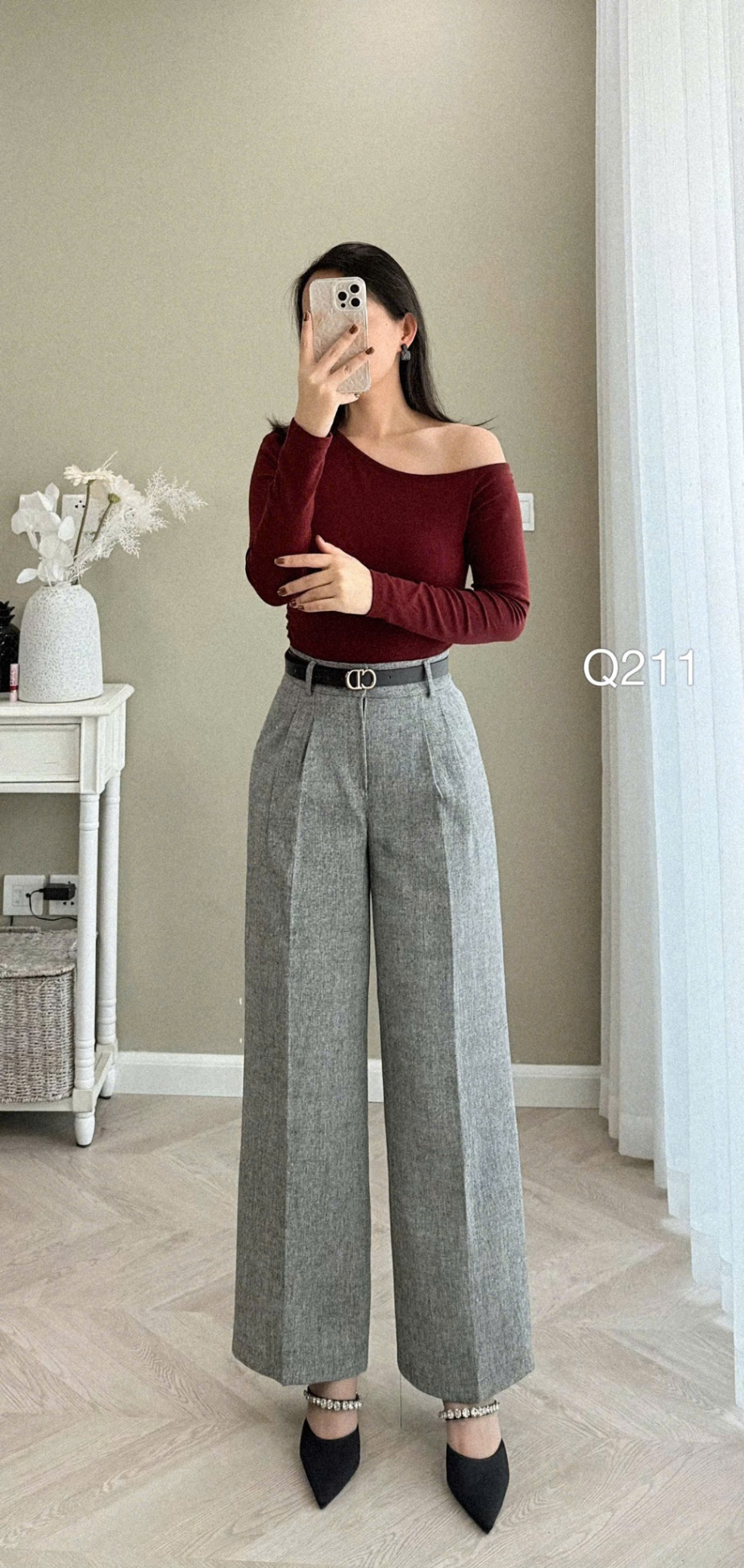 Q211 quần dạ cúc CD ( không đai )