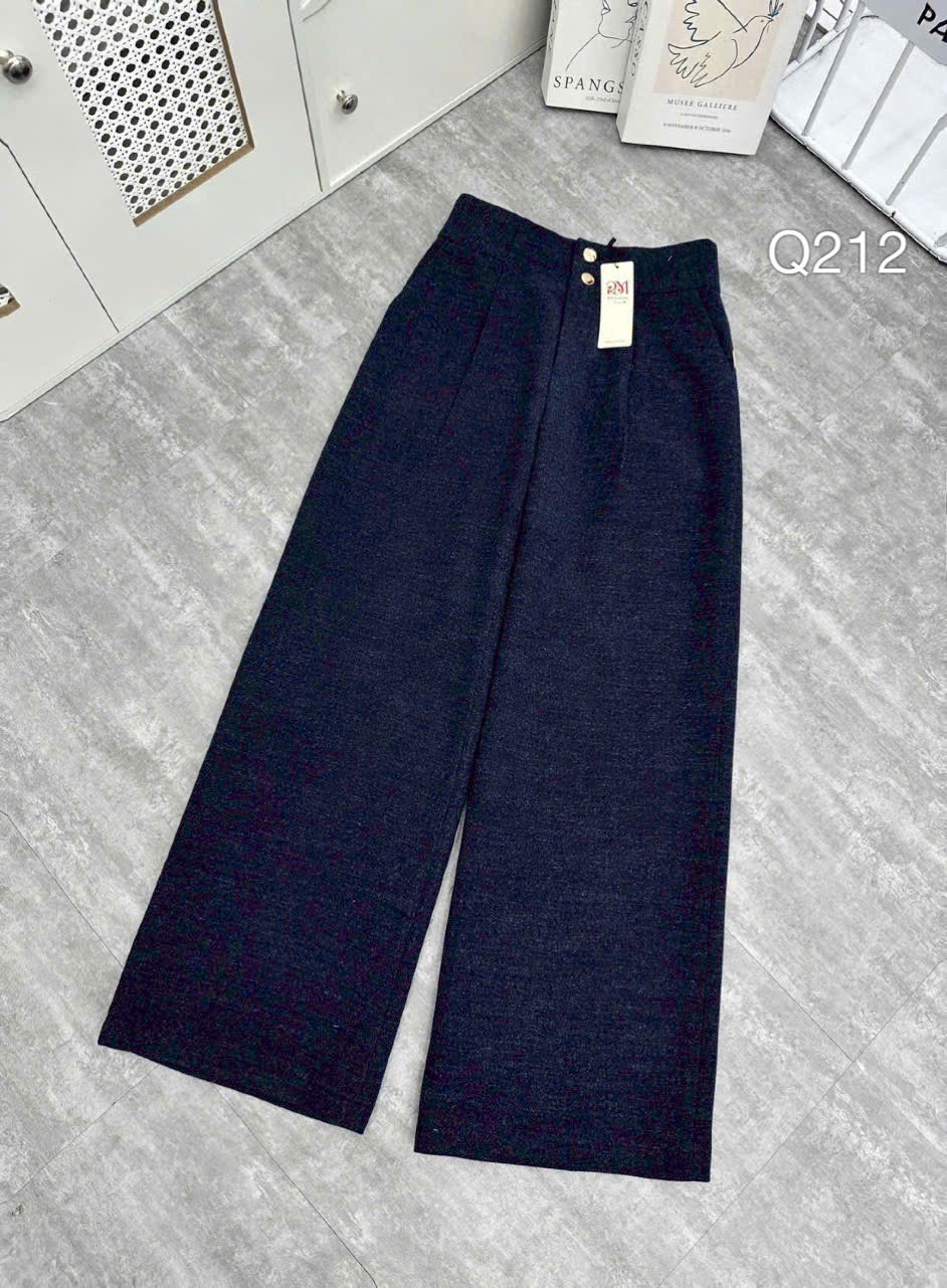 Q212 quần dạ 2 cúc vàng