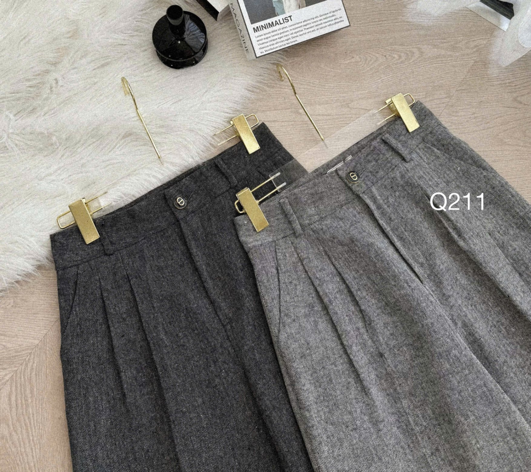 Q211 quần dạ cúc CD ( không đai )