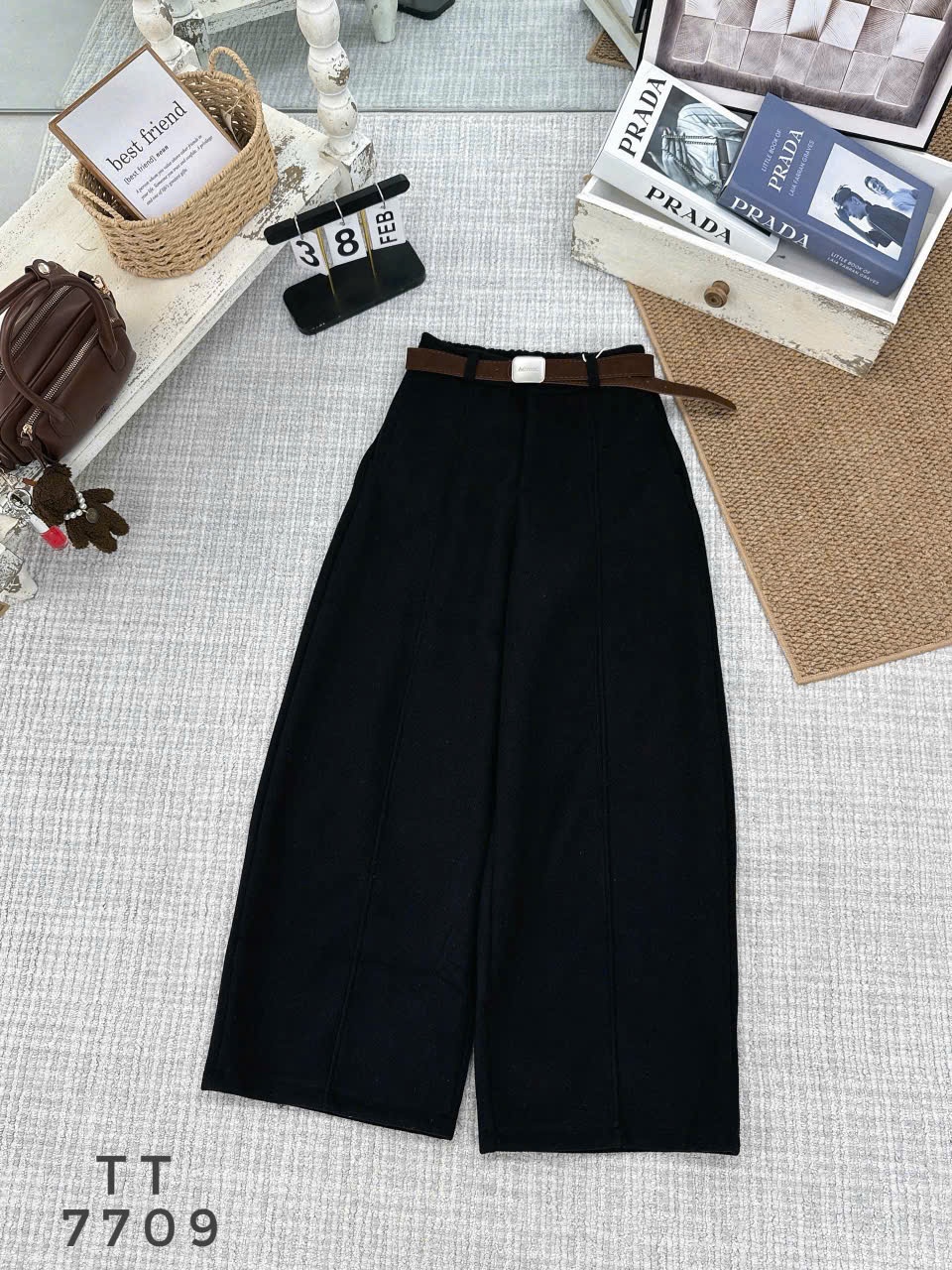 Q7709 quần dạ co giãn dài 95 ống 29 chun sau kèm đai