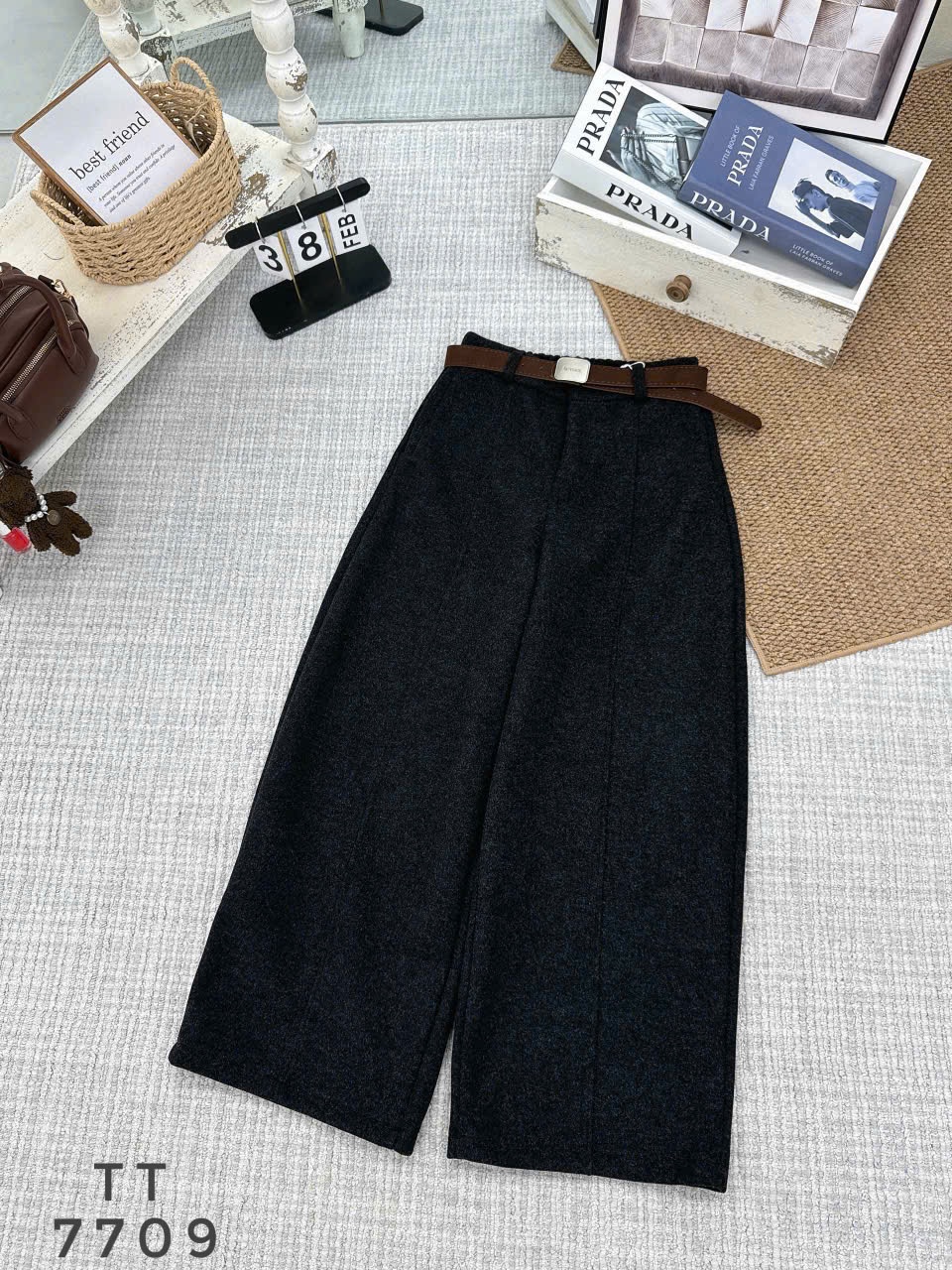 Q7709 quần dạ co giãn dài 95 ống 29 chun sau kèm đai