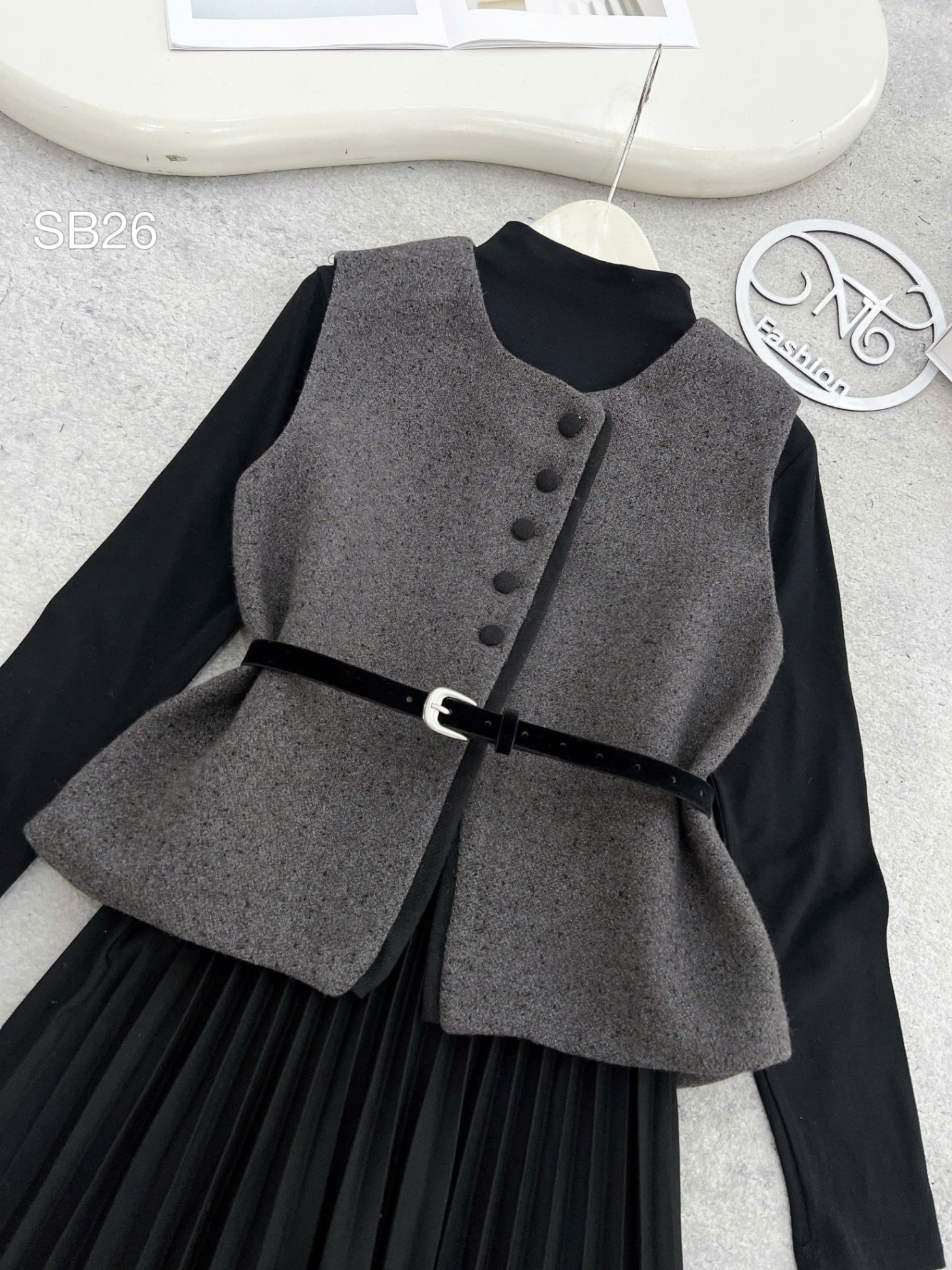SB26 set váy gile dạ