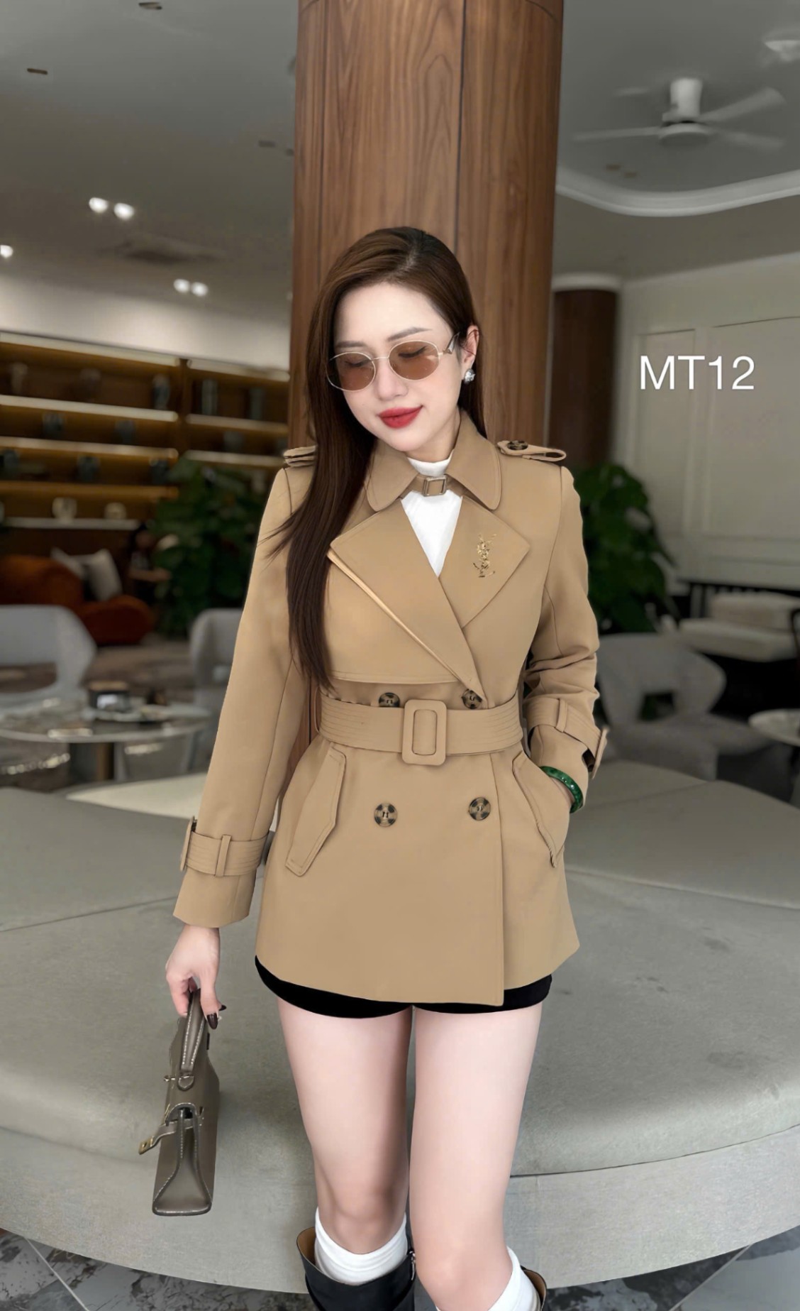 MT12 áo măng tô đai cổ