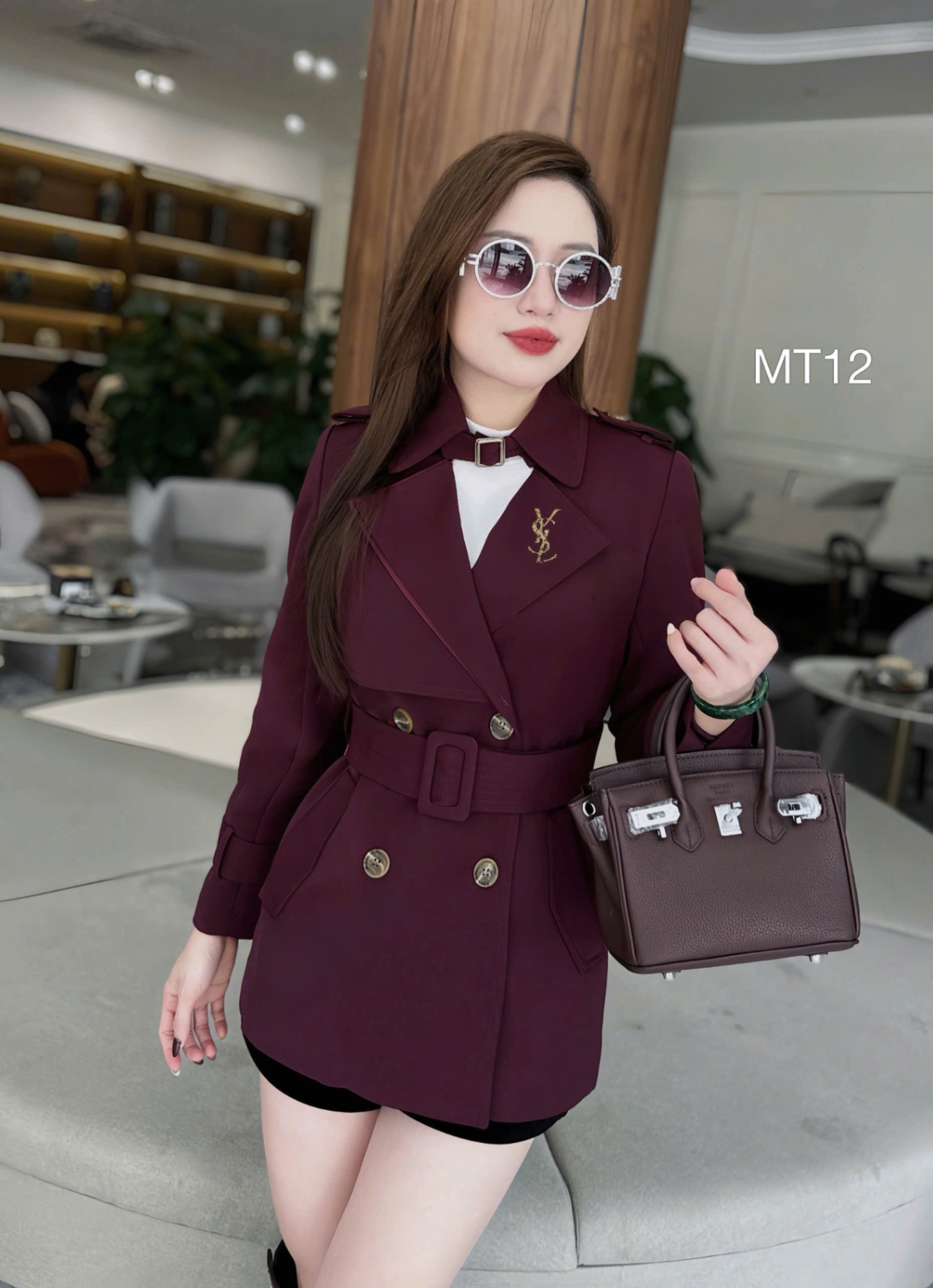 MT12 áo măng tô đai cổ