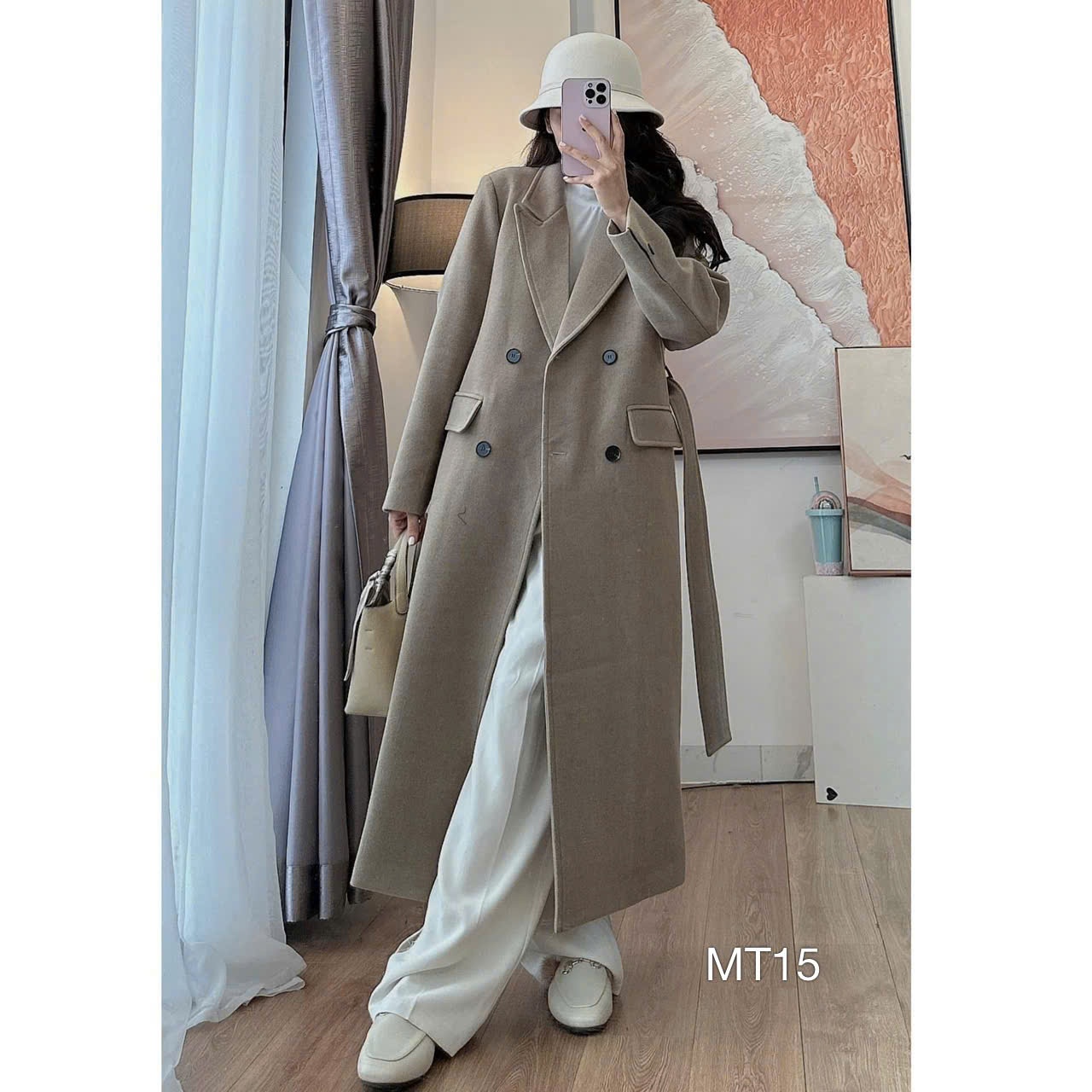 MT15 Áo khoác blazer dạ dáng dài trần bông