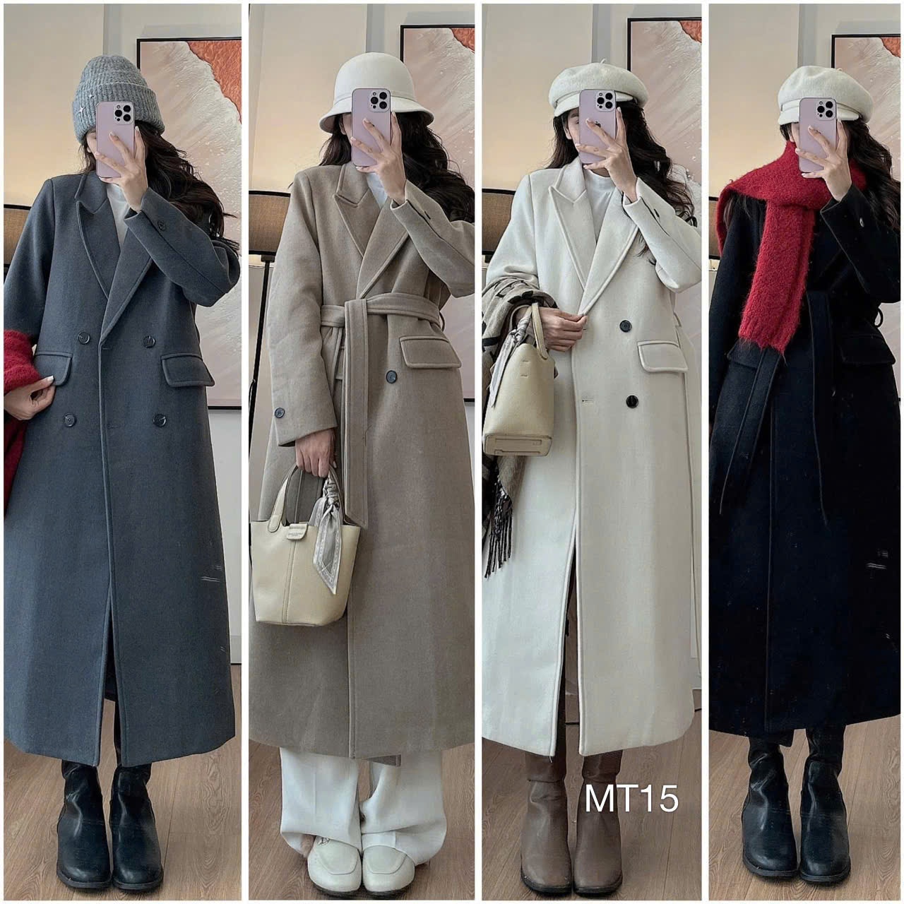 MT15 Áo khoác blazer dạ dáng dài trần bông