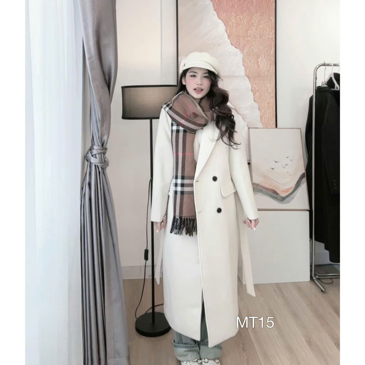 MT15 Áo khoác blazer dạ dáng dài trần bông