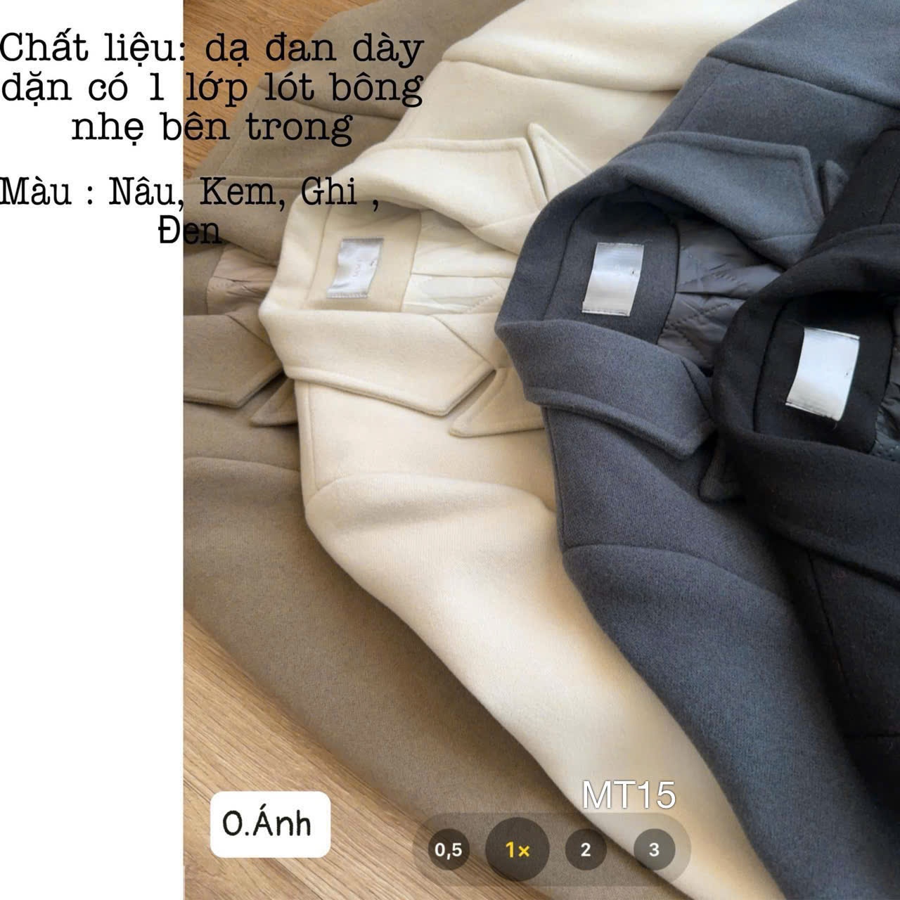 MT15 Áo khoác blazer dạ dáng dài trần bông