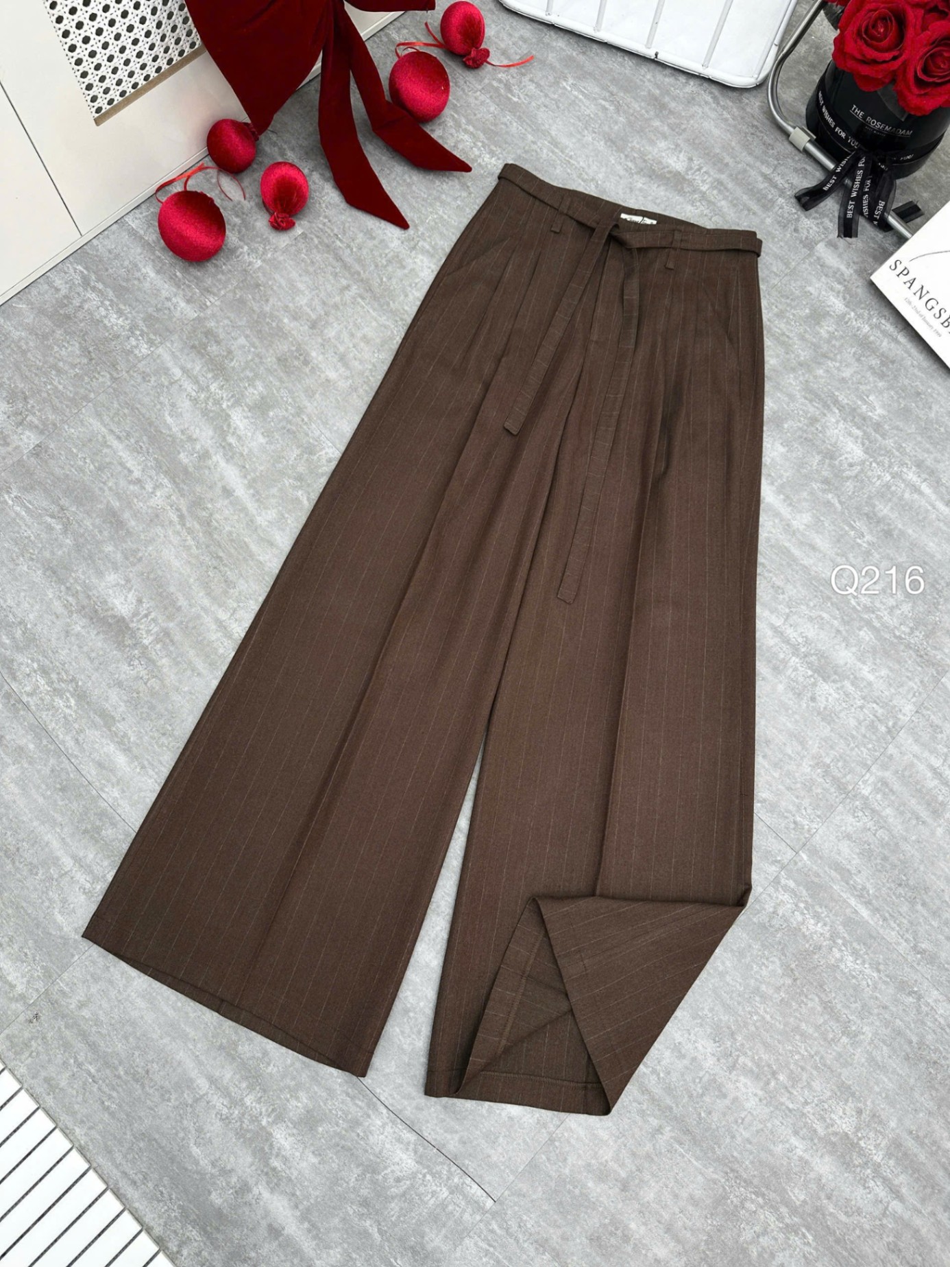Q216 quần xuông nơ eo dài 100