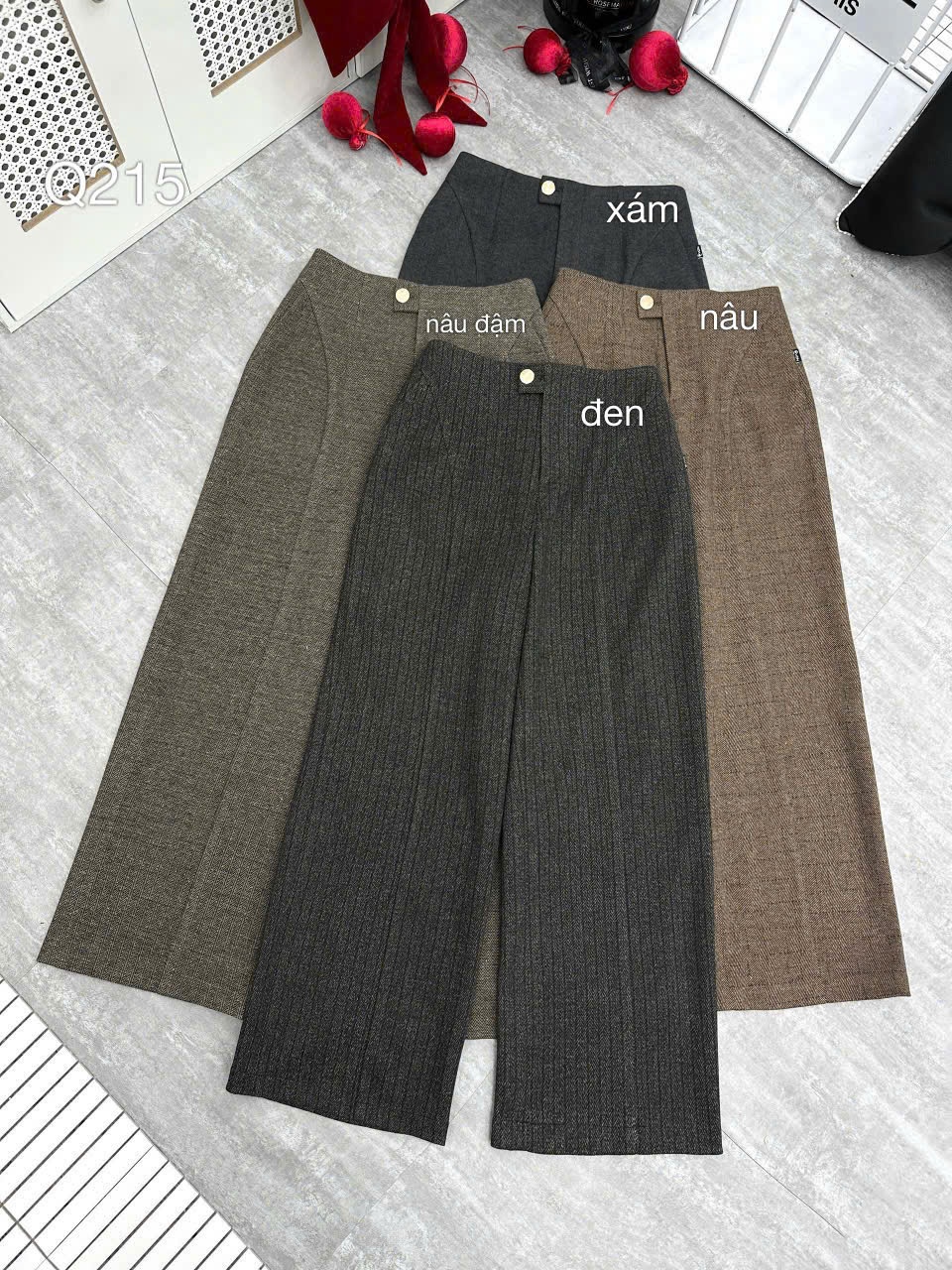 Q215 quần dạ 1 cúc