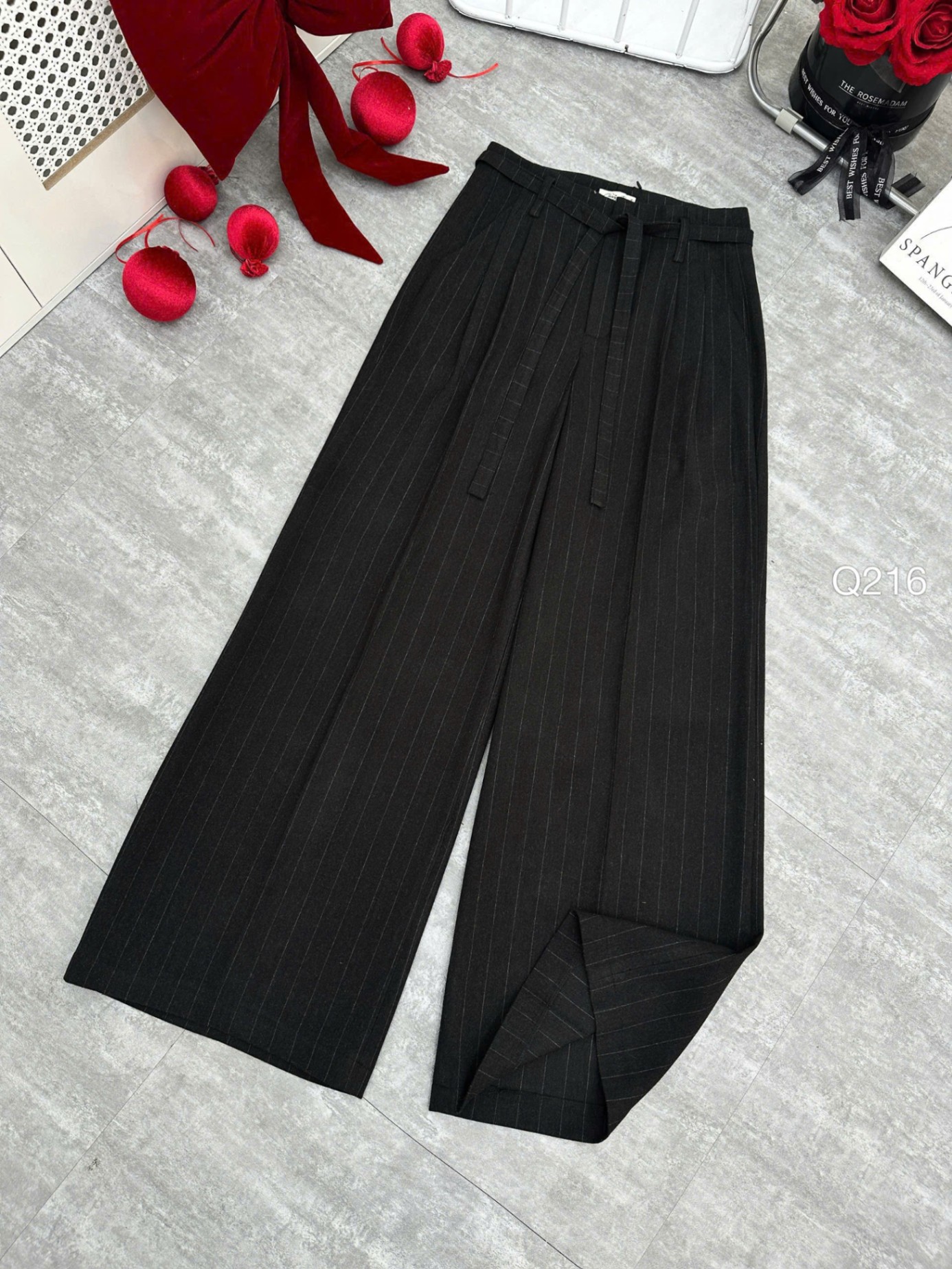 Q216 quần xuông nơ eo dài 100