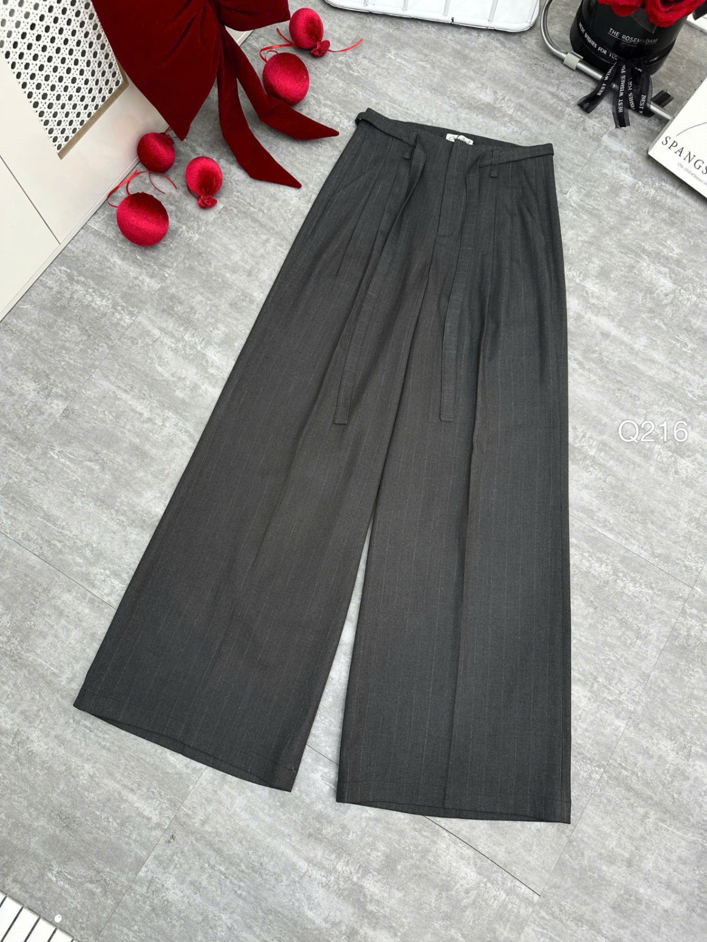Q216 quần xuông nơ eo dài 100