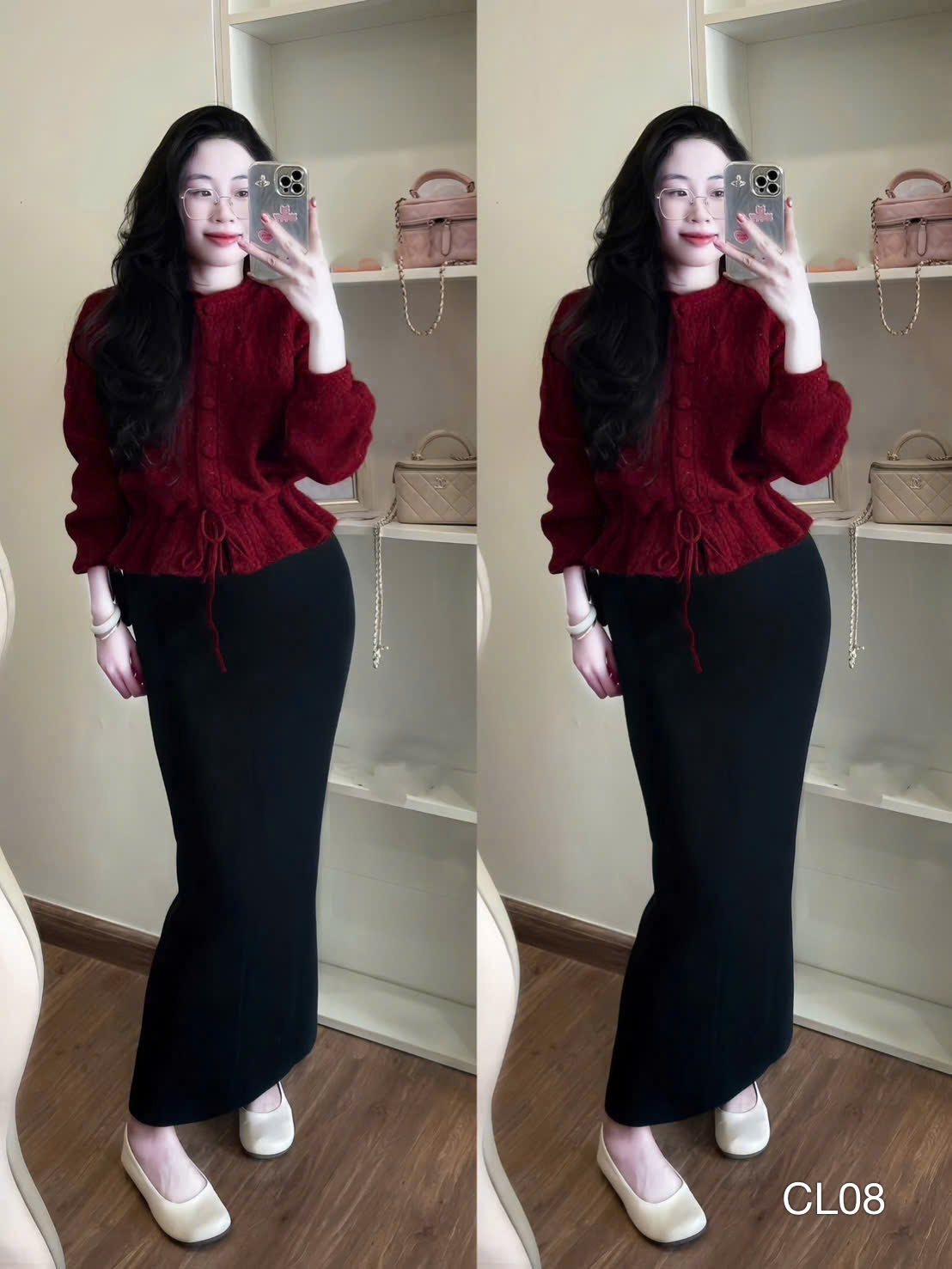 CL08 Chân váy len mịn 92cm