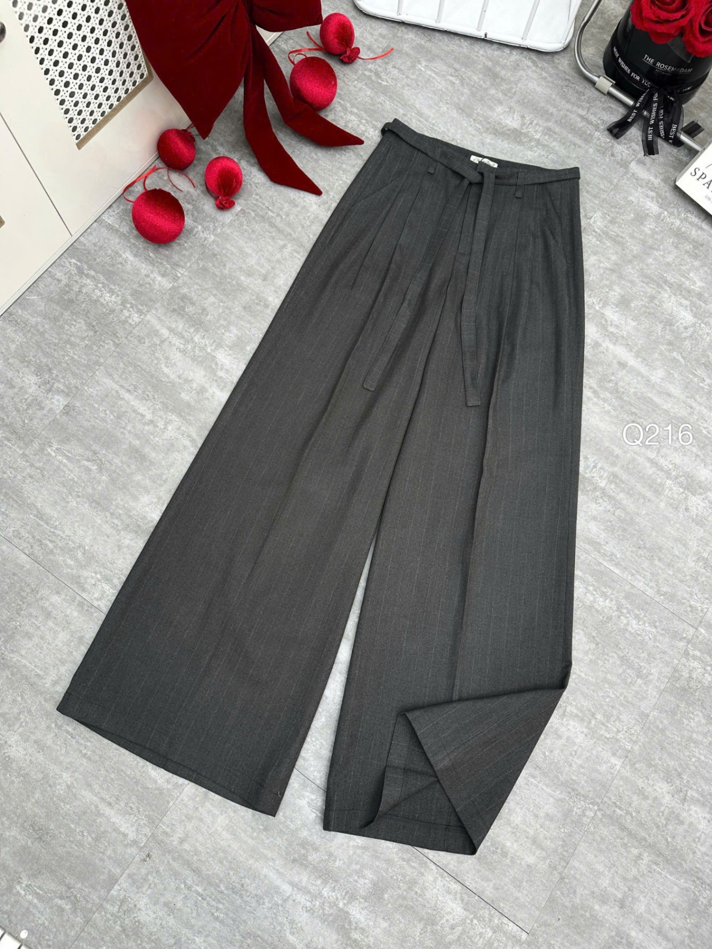Q216 quần xuông nơ eo dài 100