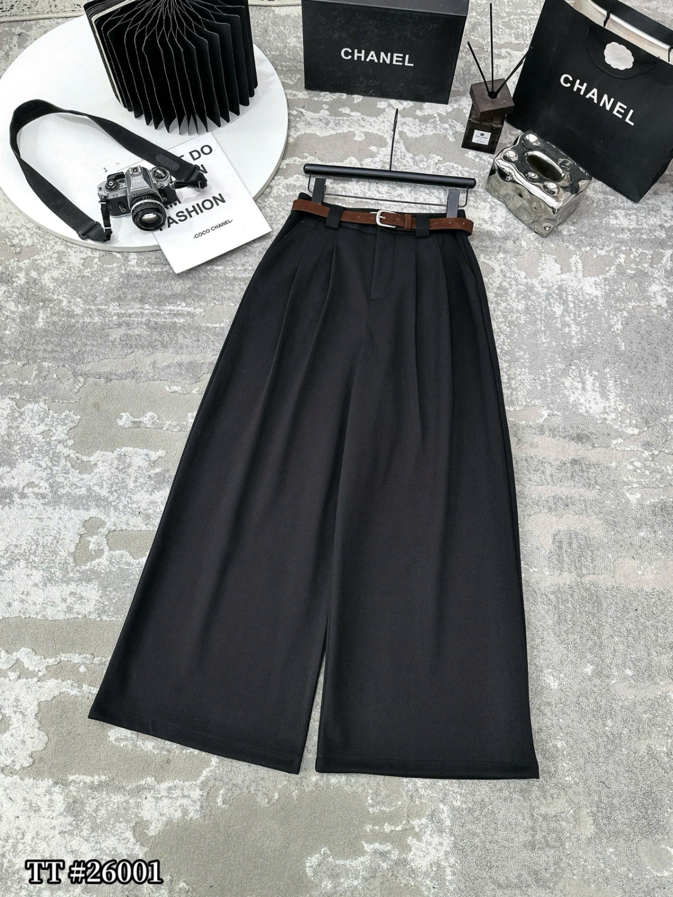 Q26001 Quần dạ xuông ly kèm đai