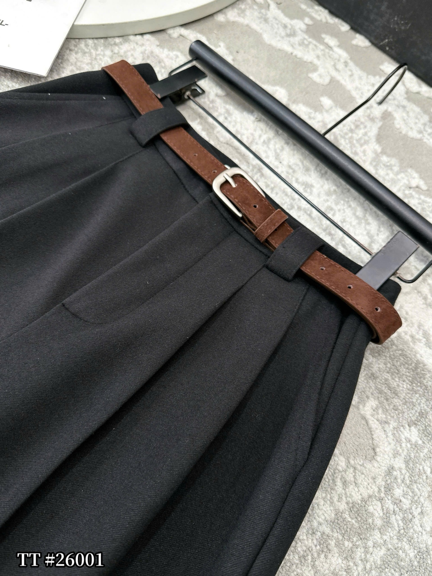Q26001 Quần dạ xuông ly kèm đai