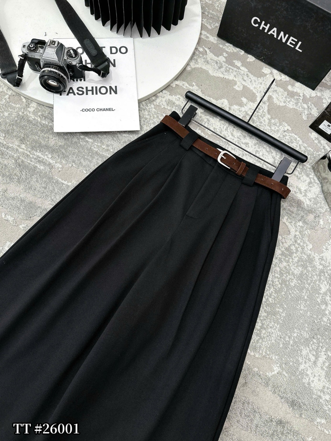 Q26001 Quần dạ xuông ly kèm đai