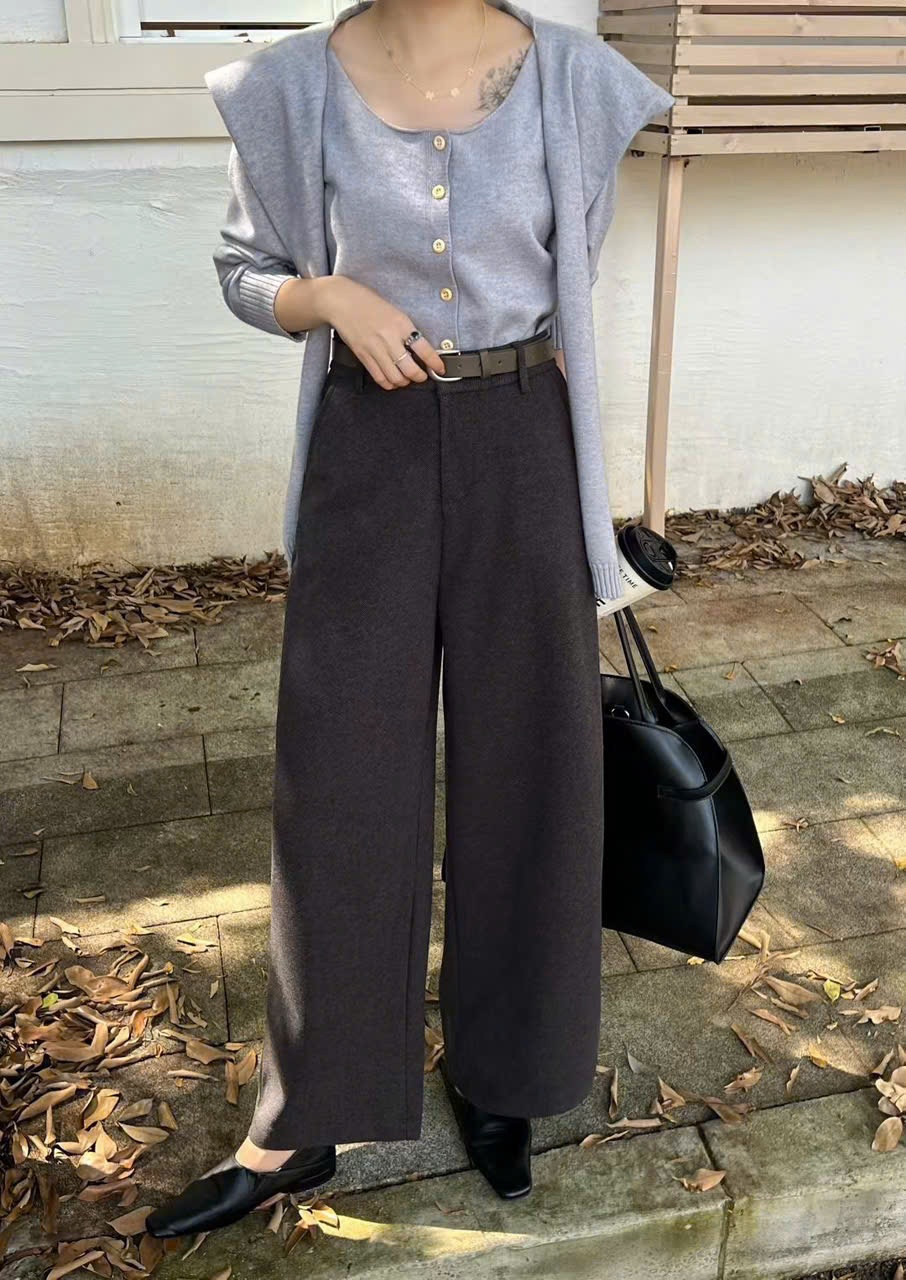 Q162 Quần xuông dạ 2 túi sau dài 94cm