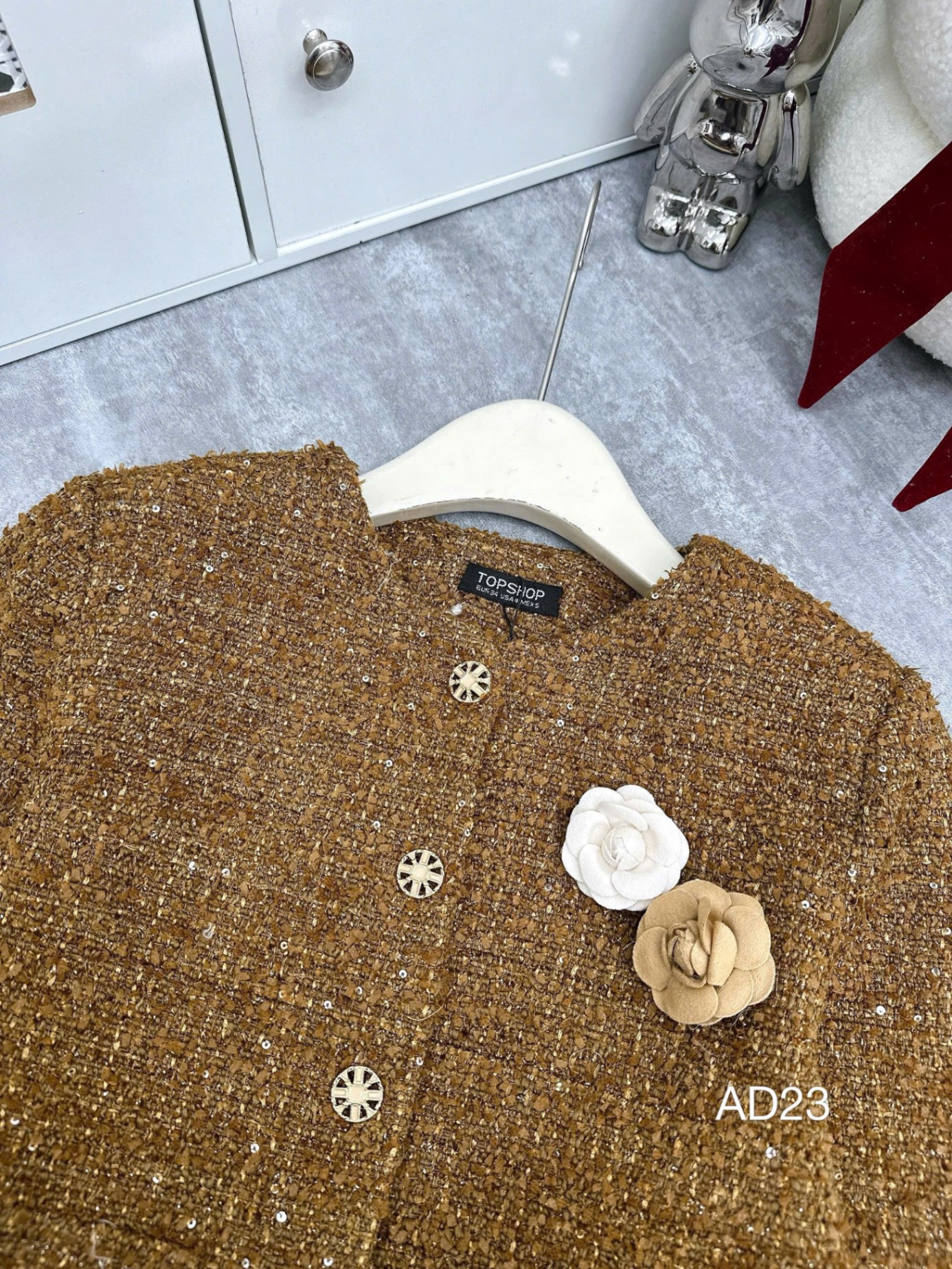 AD23 Áo dạ kim tuyến 4 cúc