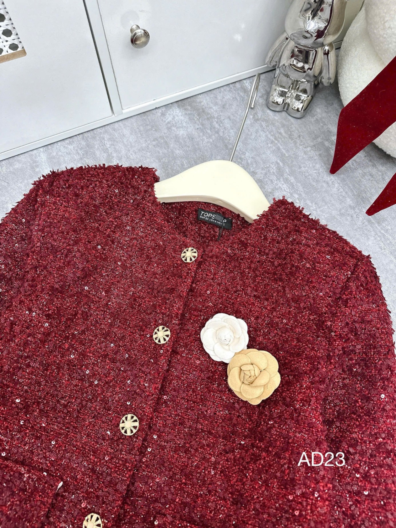 AD23 Áo dạ kim tuyến 4 cúc