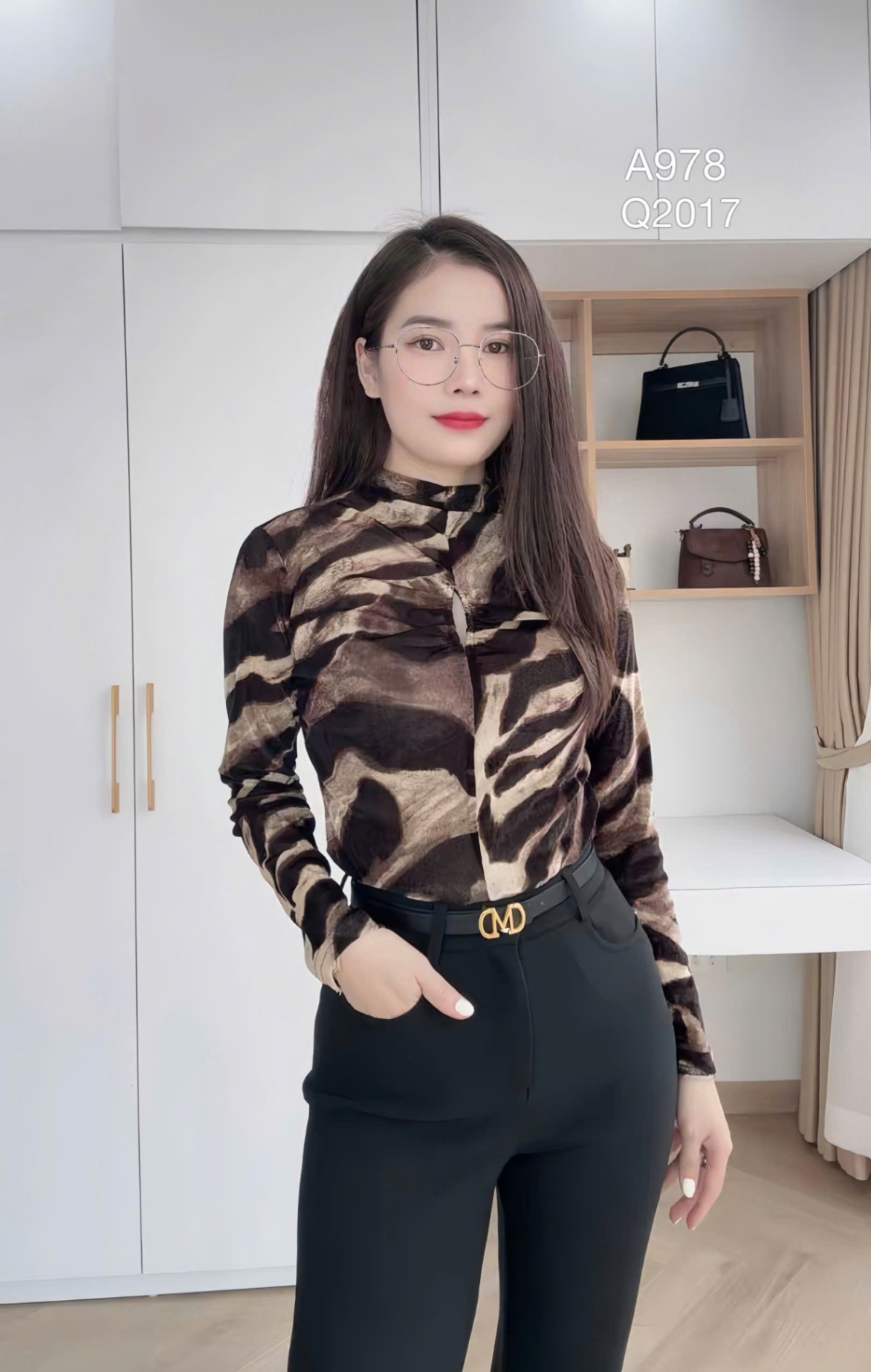 A978 áo kiểu loang