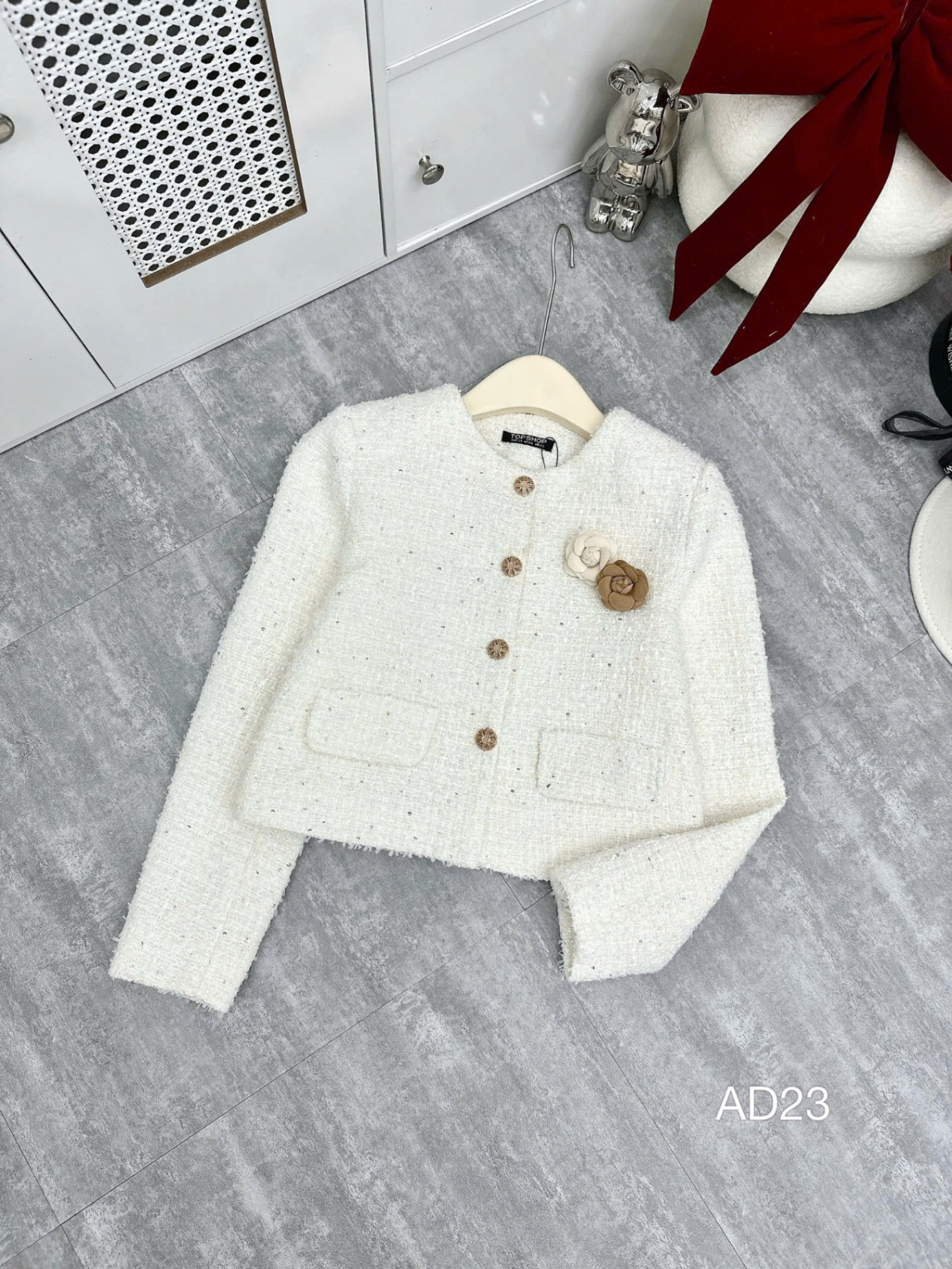 AD23 Áo dạ kim tuyến 4 cúc