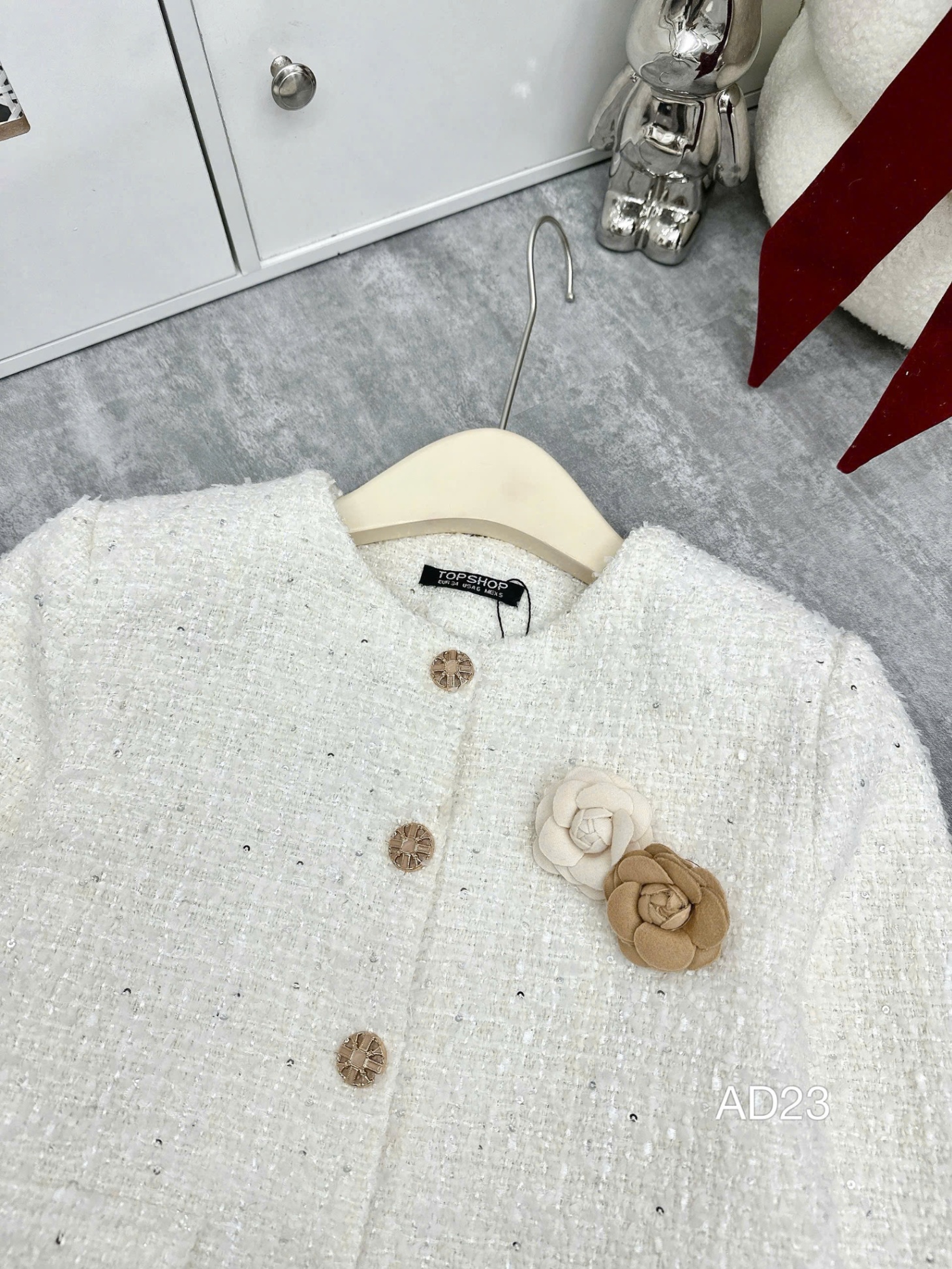 AD23 Áo dạ kim tuyến 4 cúc