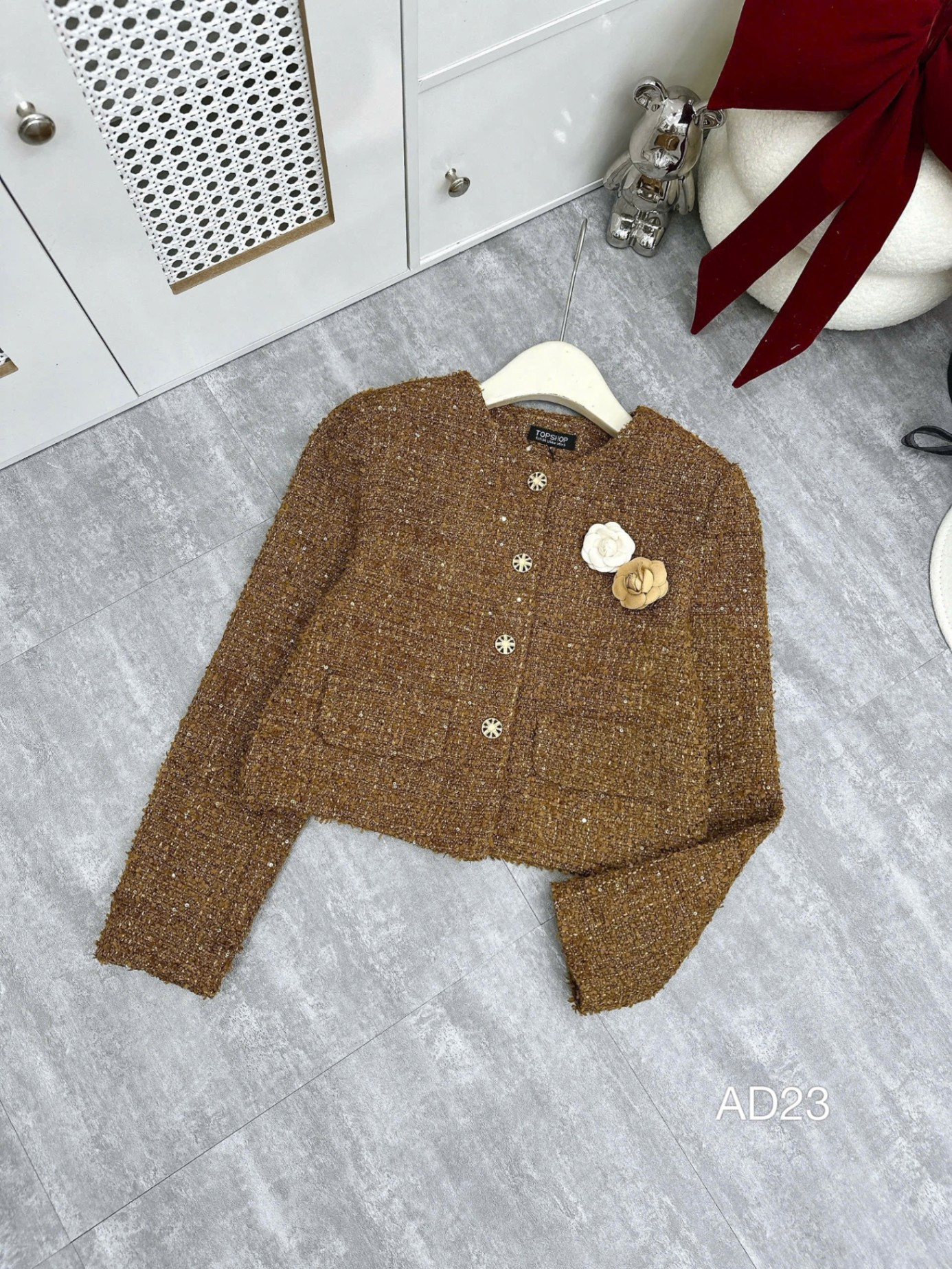 AD23 Áo dạ kim tuyến 4 cúc