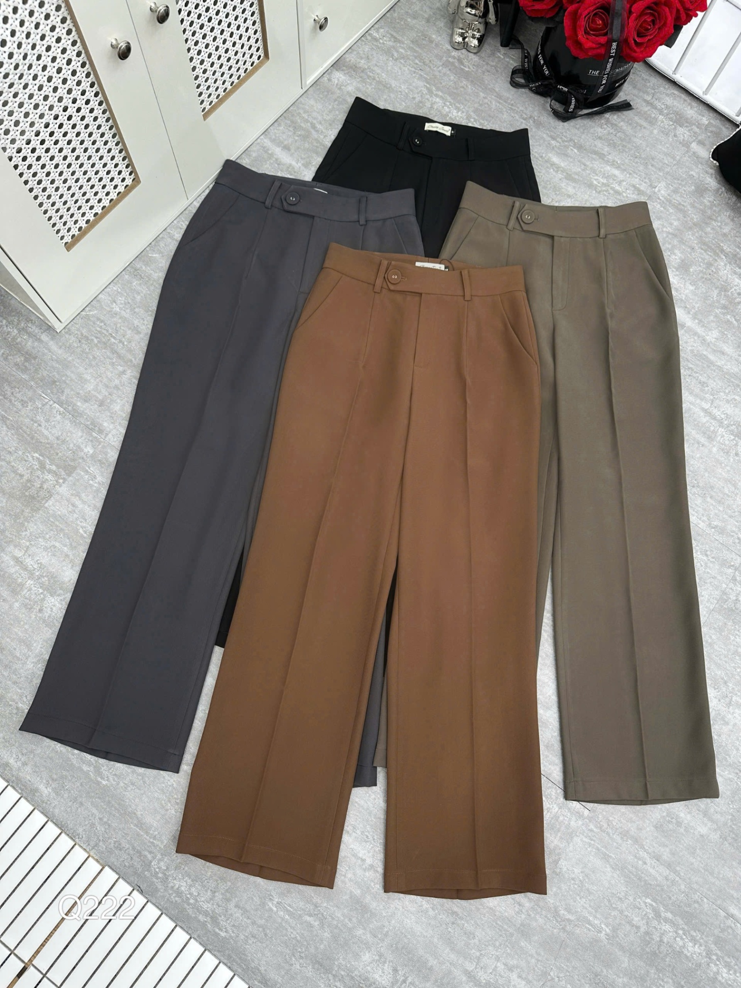 Q222 Quần xuông khuy lệch