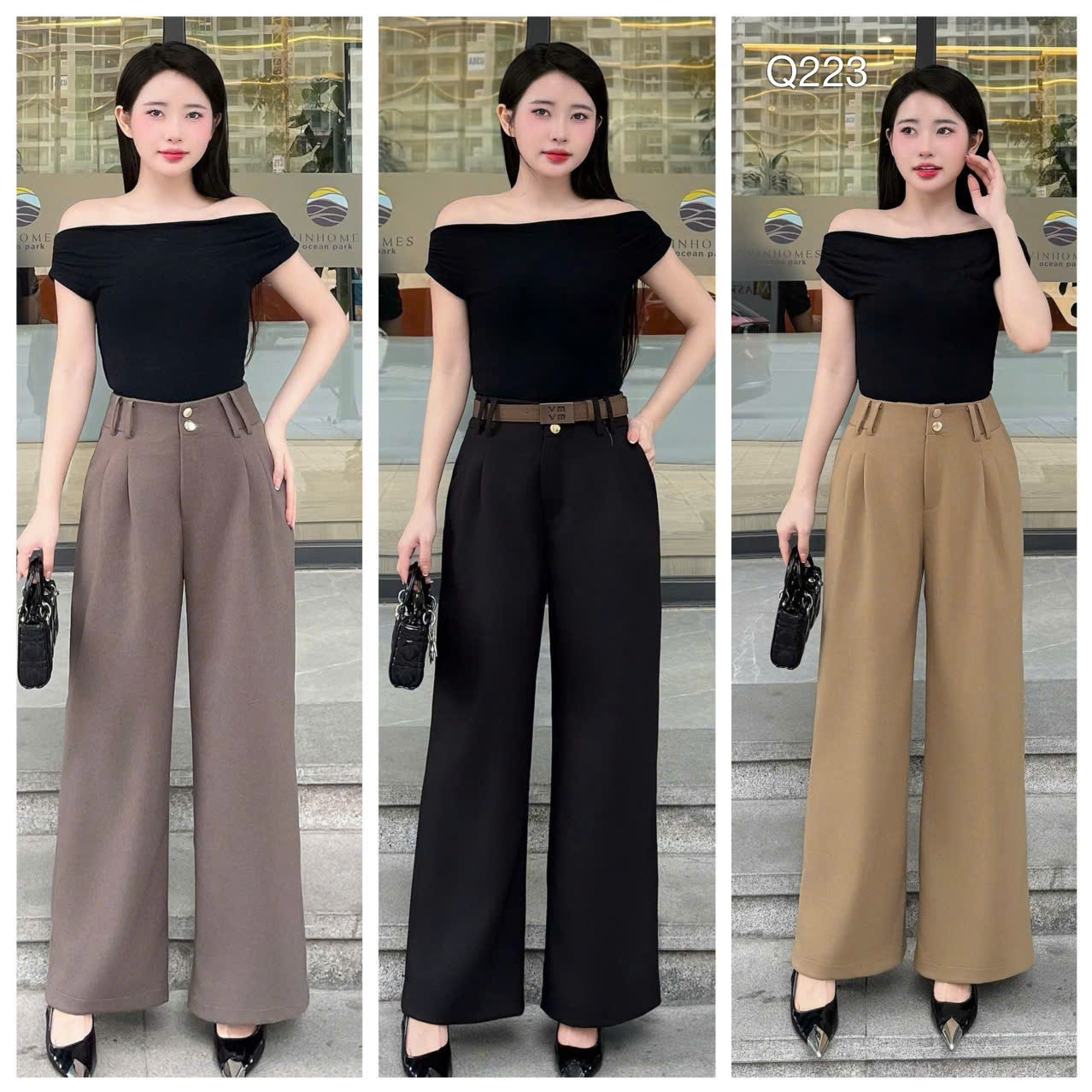 Q223 Quần dạ 2 li kép