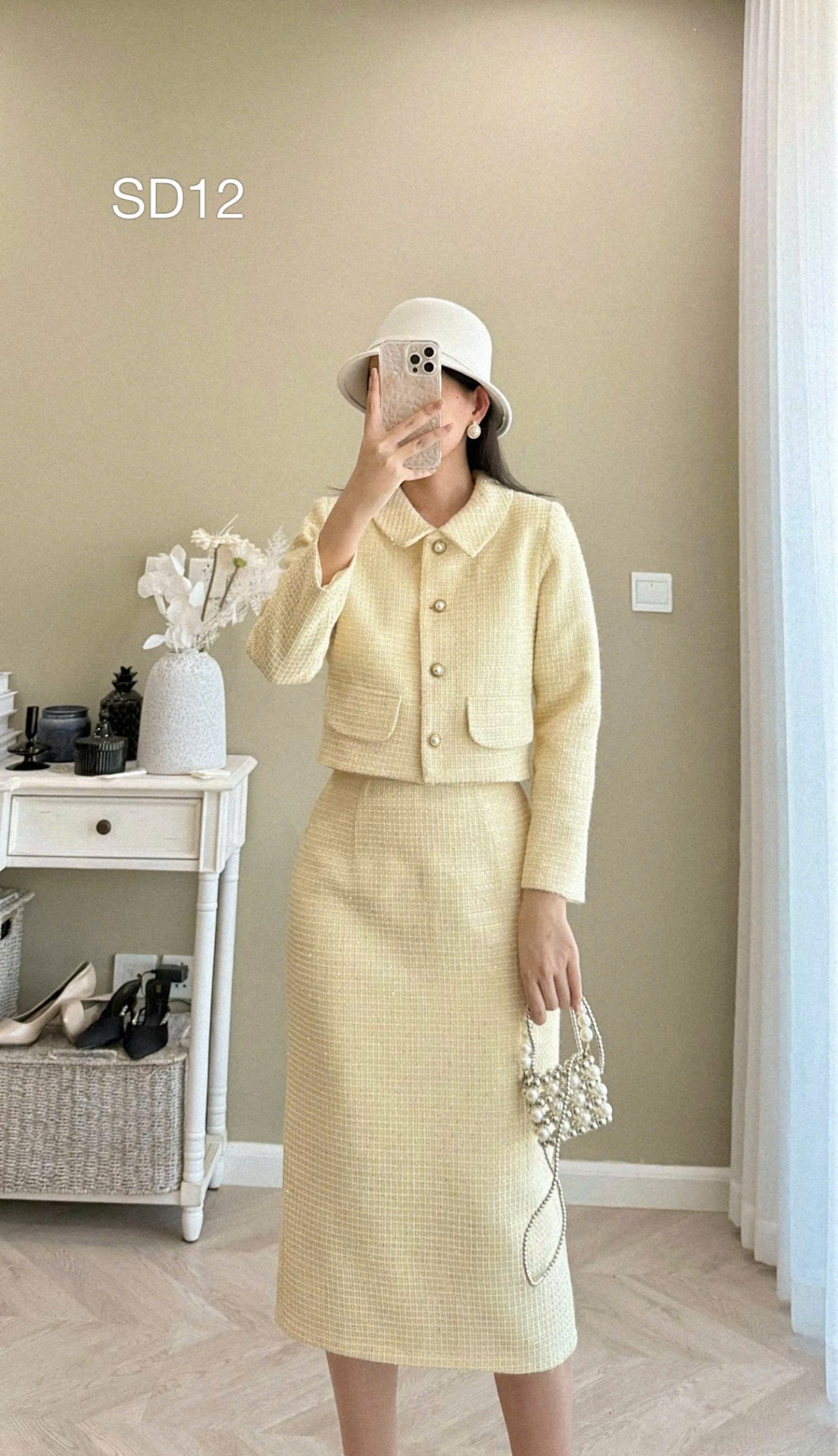 SD12 Sét dạ cổ bẻ cúc ngọc