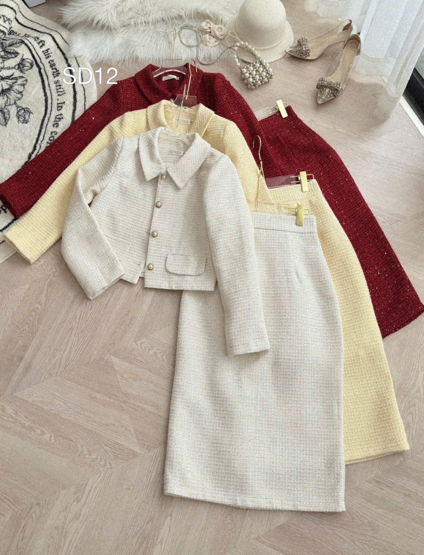 SD12 Sét dạ cổ bẻ cúc ngọc