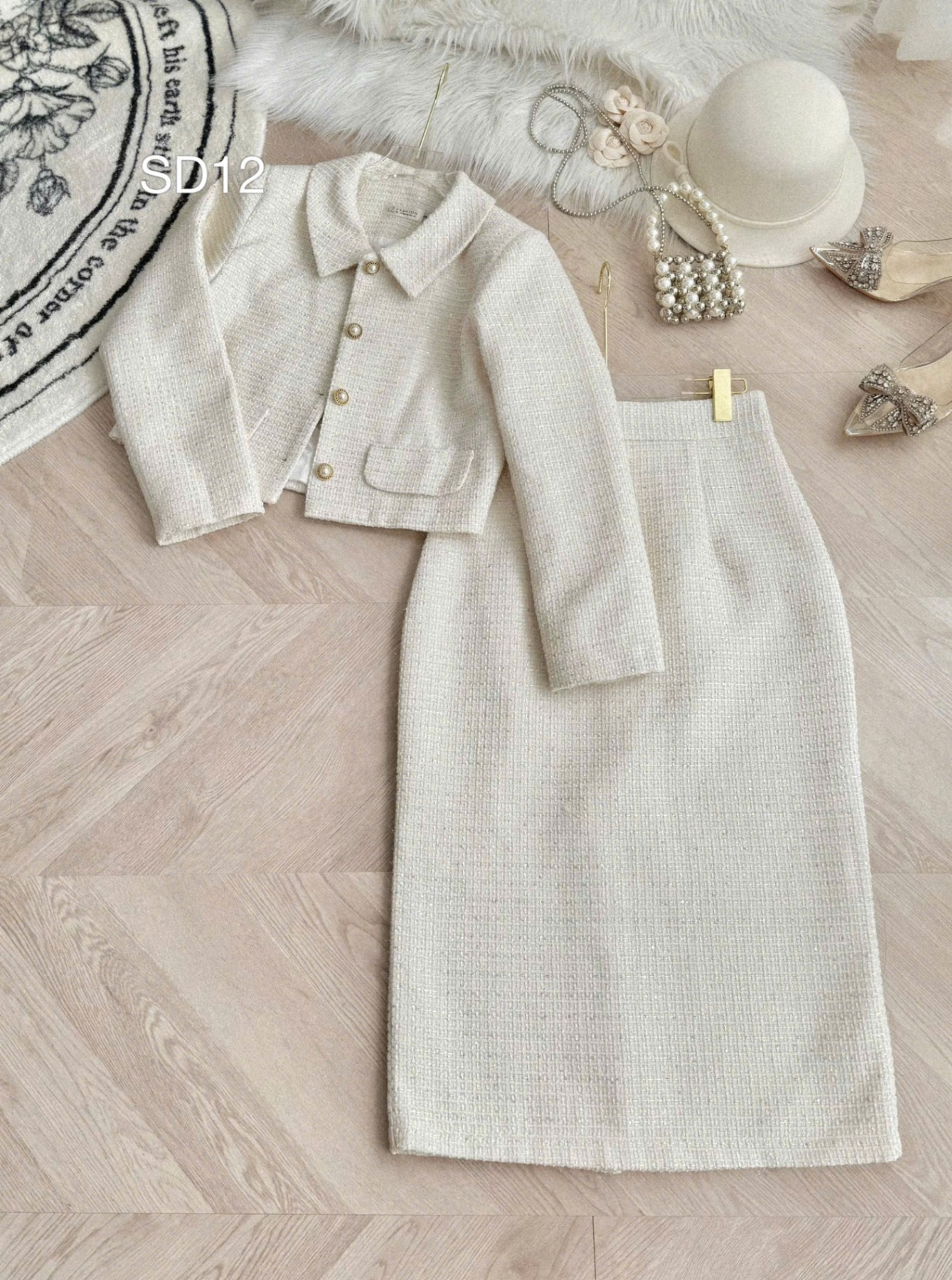 SD12 Sét dạ cổ bẻ cúc ngọc
