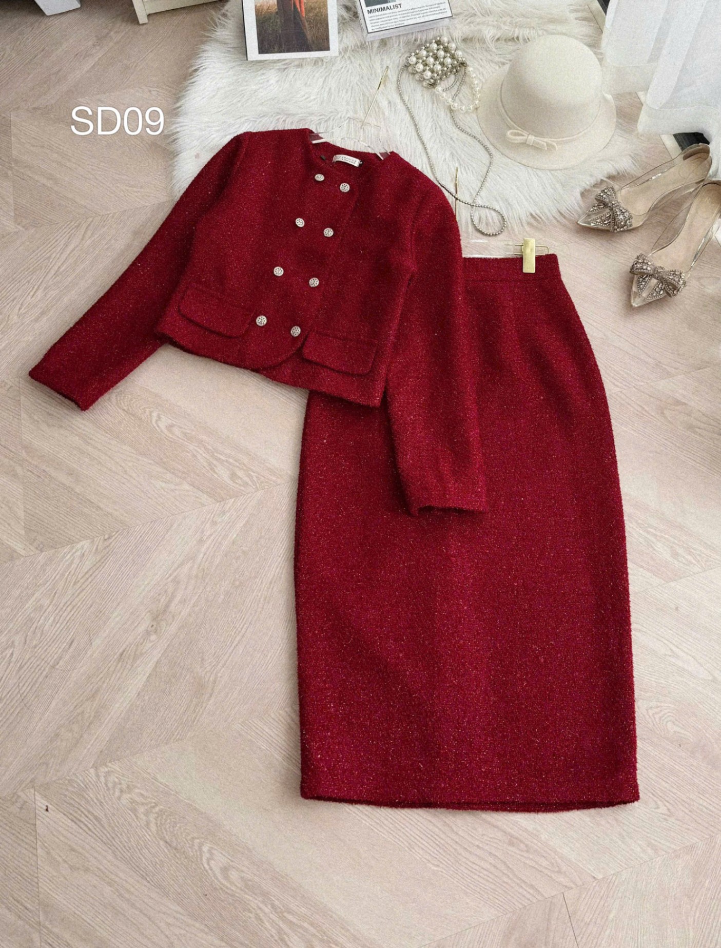 SD09 Sét dạ dáng dài 2 hàng cúc