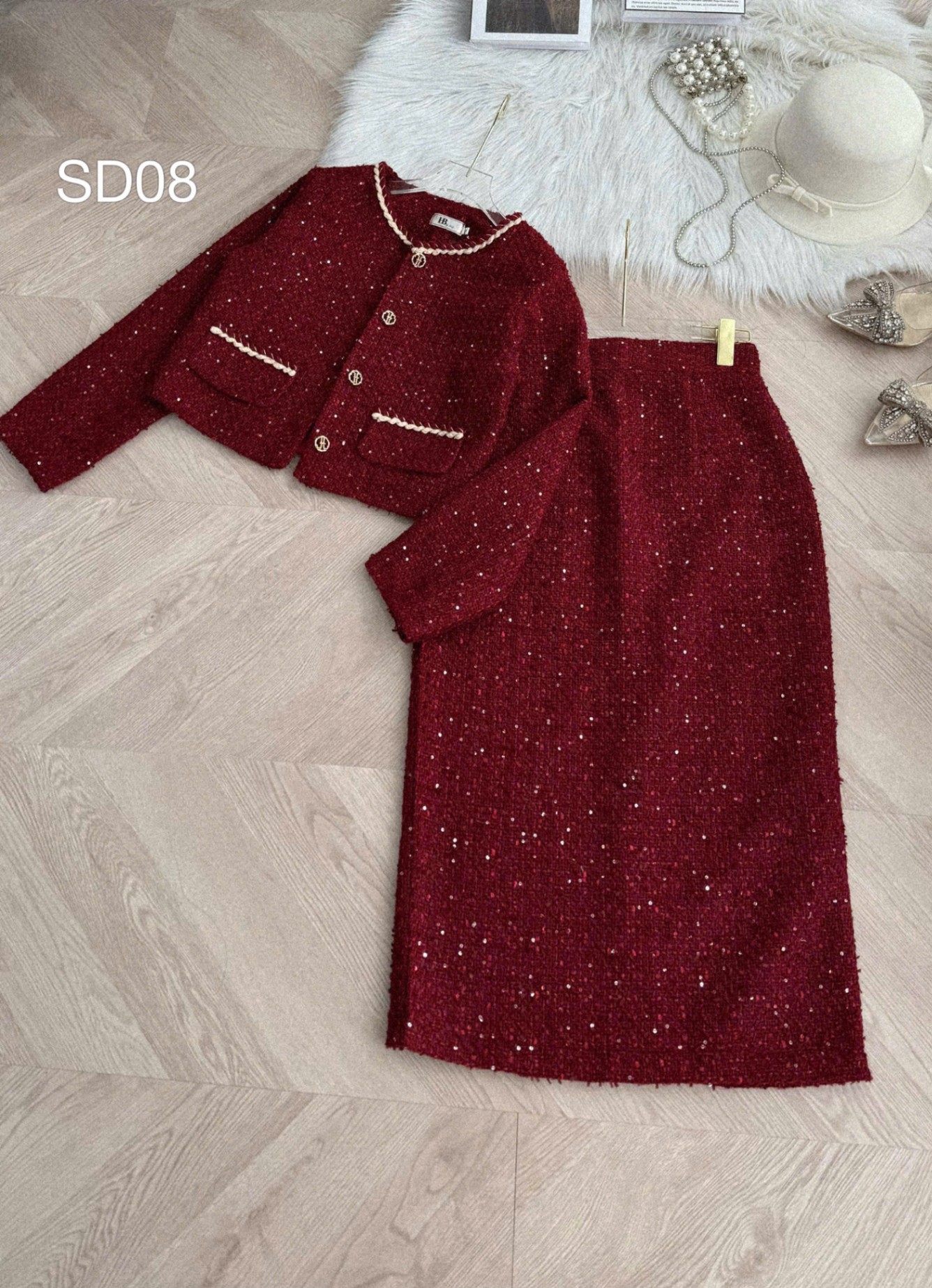 SD08 Sét dạ tweet viền dây