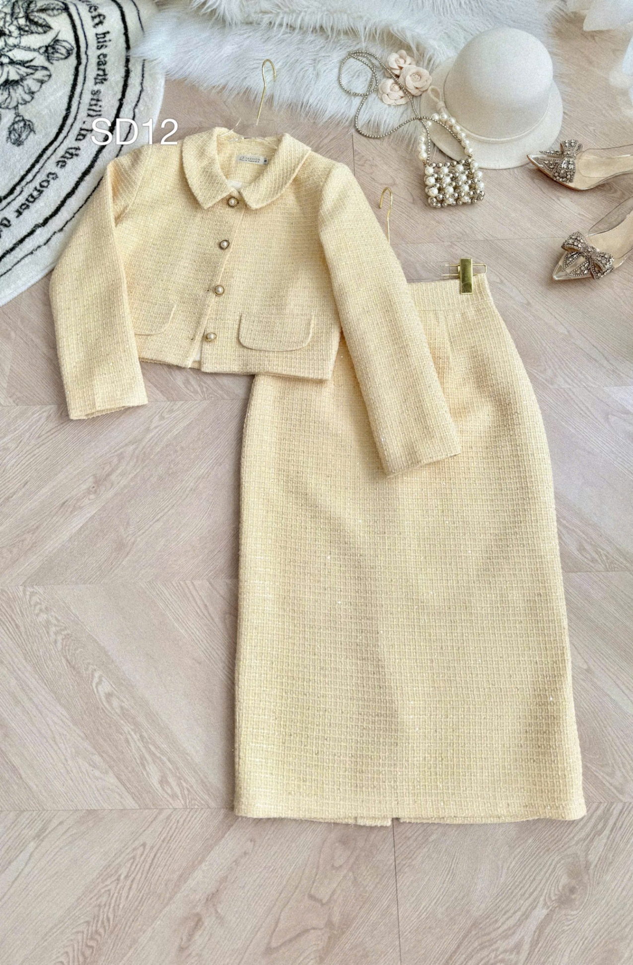 SD12 Sét dạ cổ bẻ cúc ngọc
