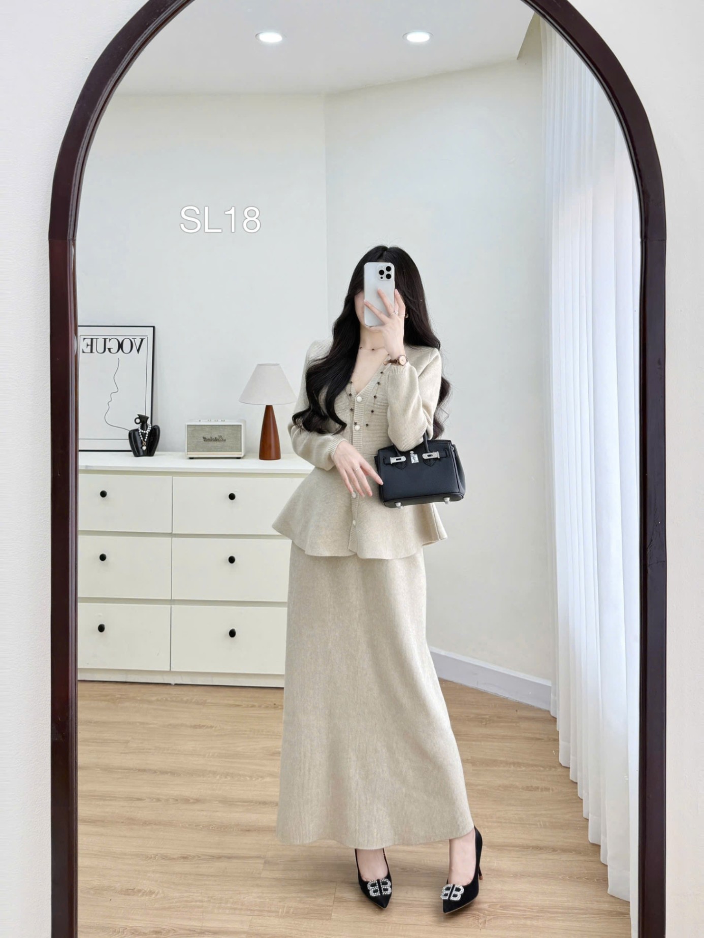 SL18 Set len xòe cúc cài